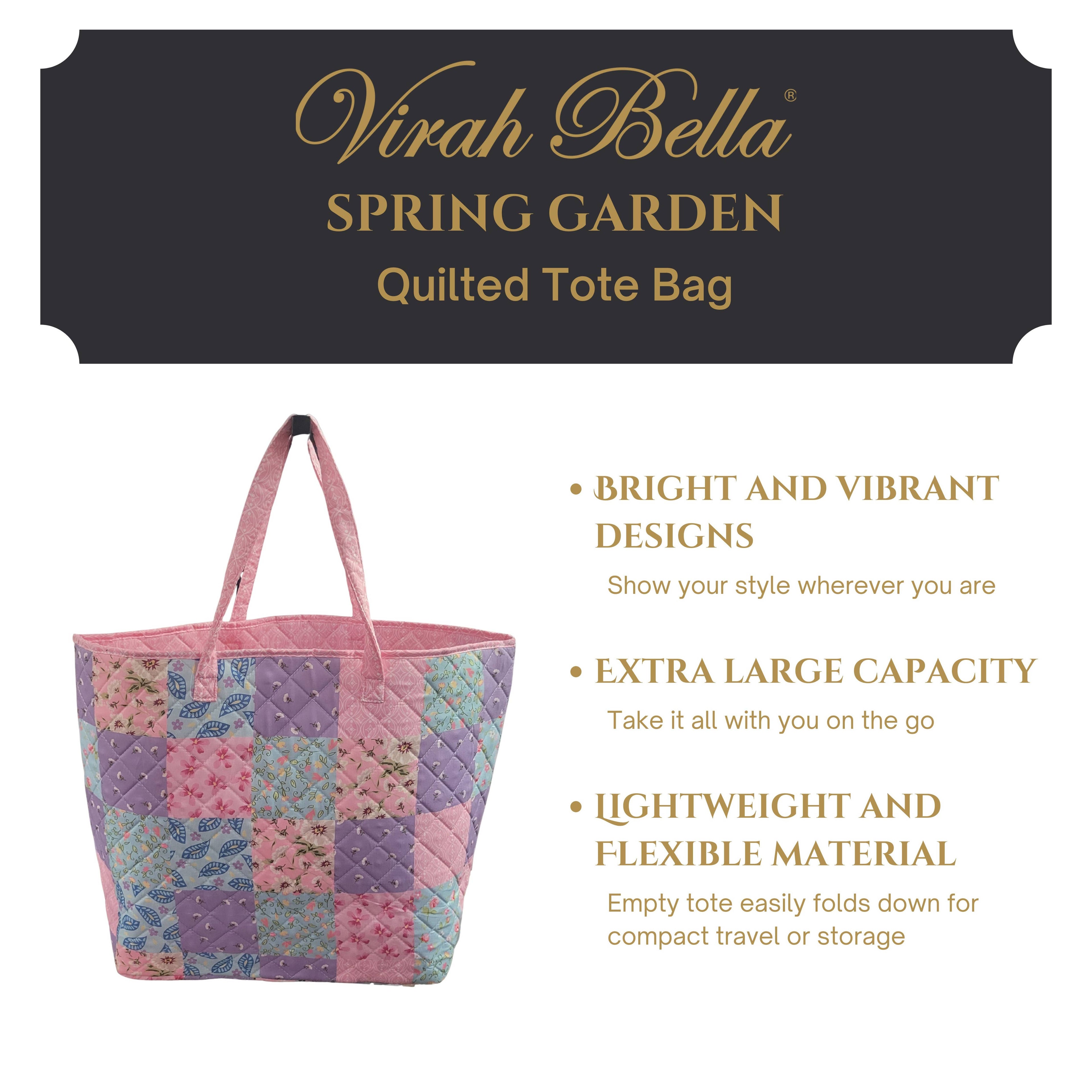 "Spring Garden" Designer Quilted Tote Bag