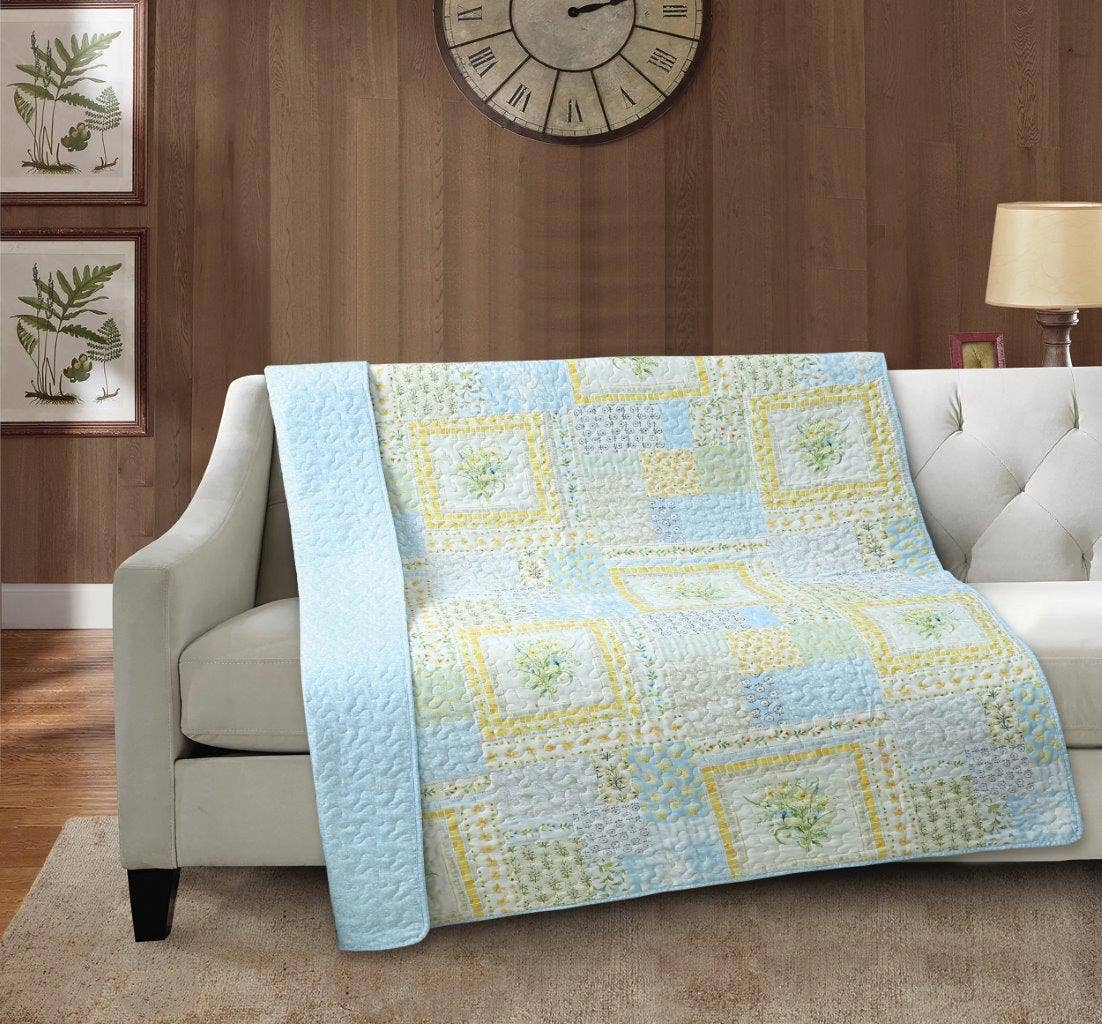 "Meadow View"  Quilted Throw Blanket 50"x60"