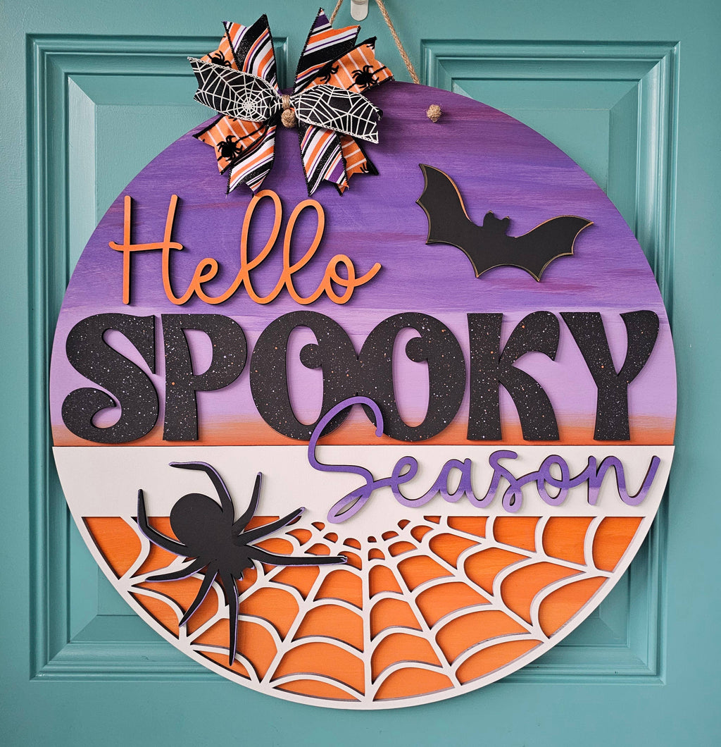 DIY Hello Spooky Season Door Hanger