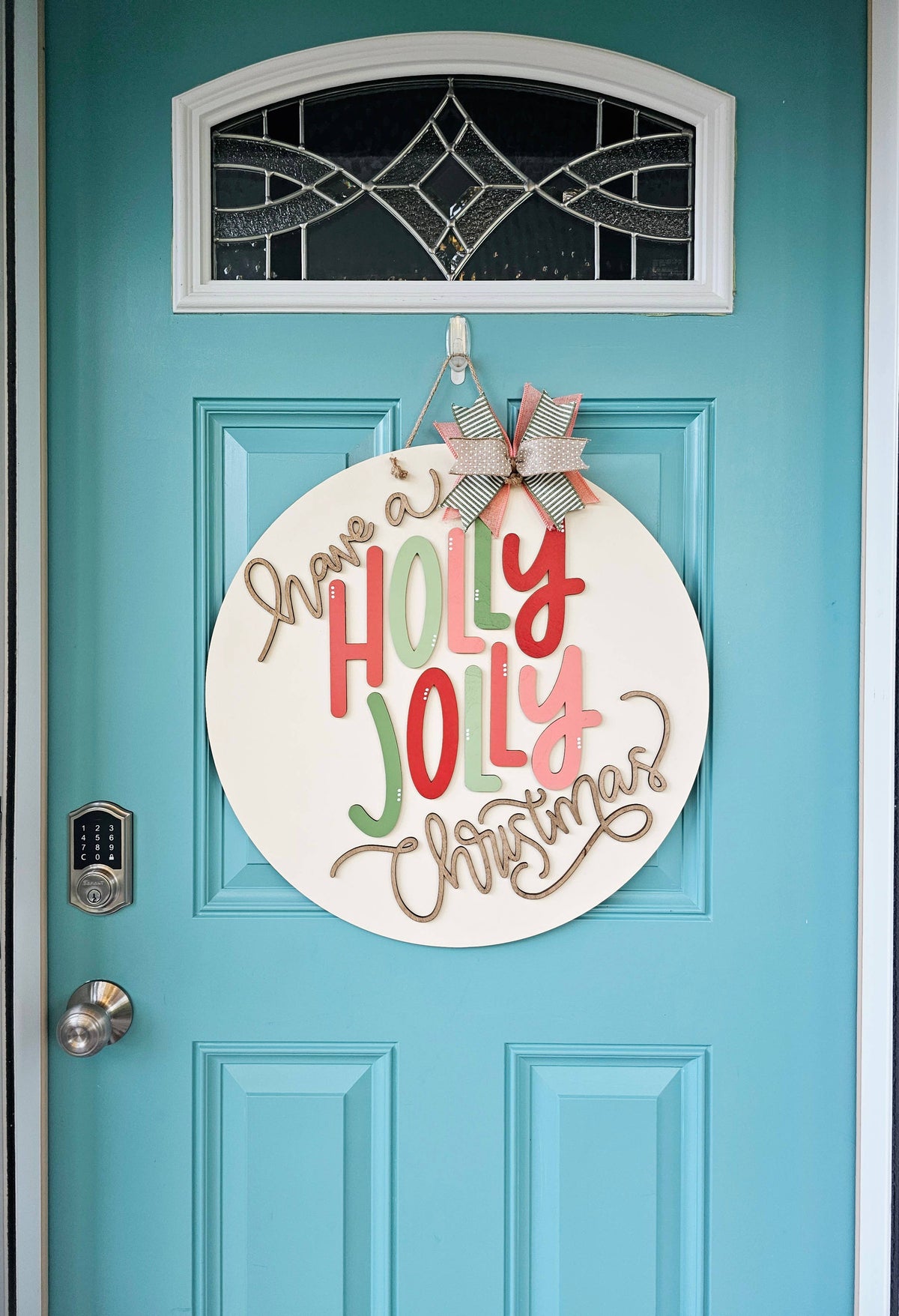 DIY Holly Jolly Door Hanger