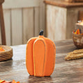 Rustic Orange Wooden Pumpkin Tabletop Figurine 8in