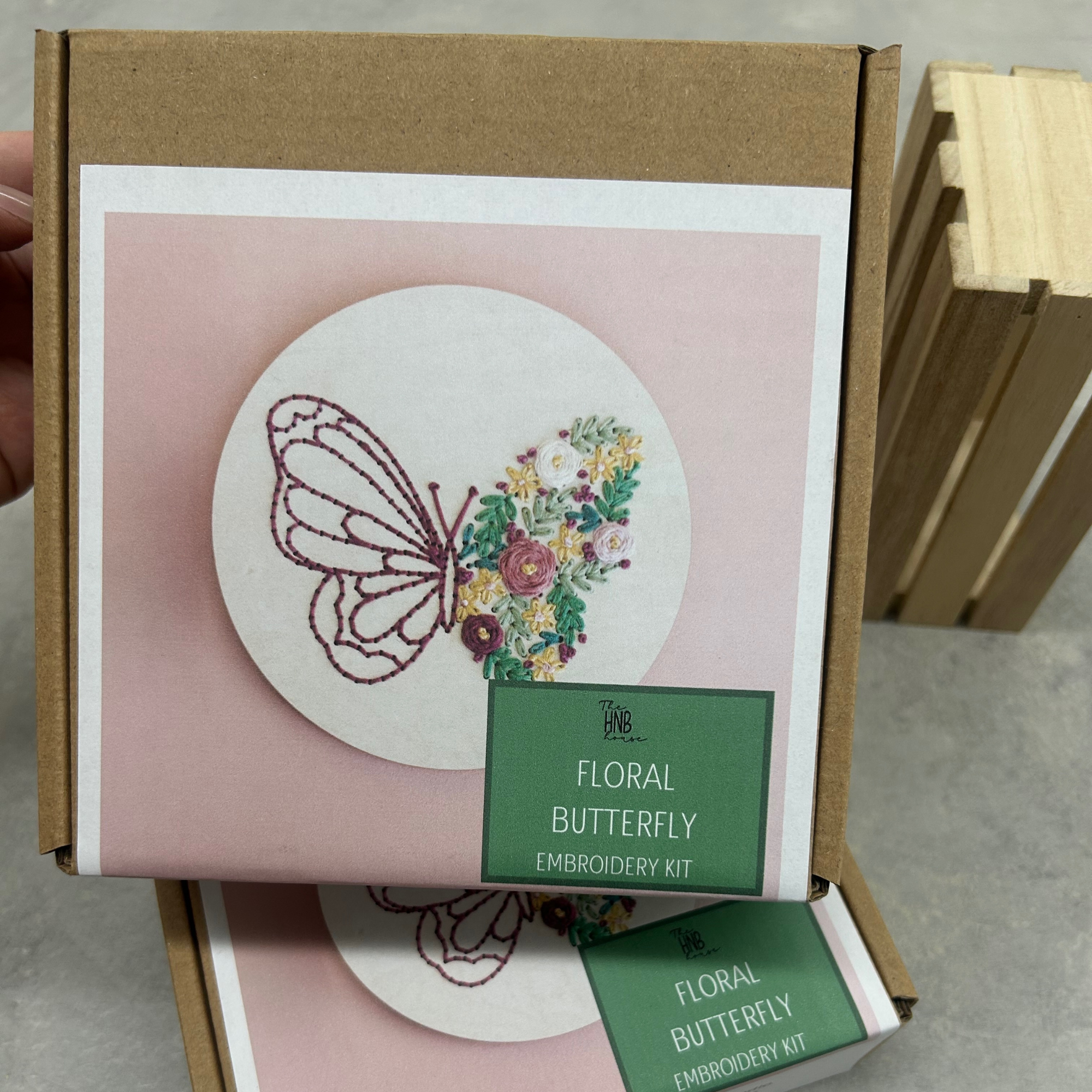 Floral Butterfly Embroidery Kit – Decorative DIY Craft