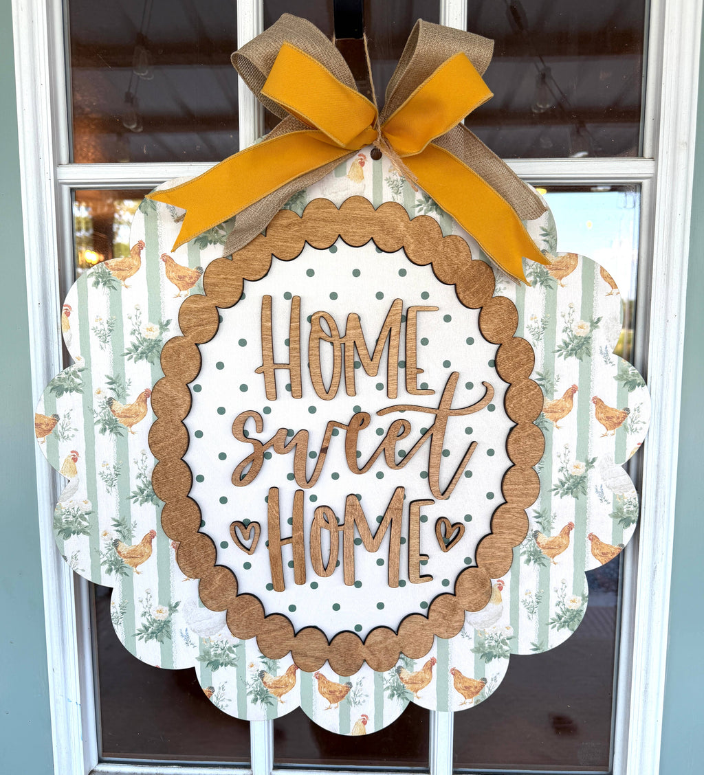 HOME SWEET HOME CHICKEN STRIPES