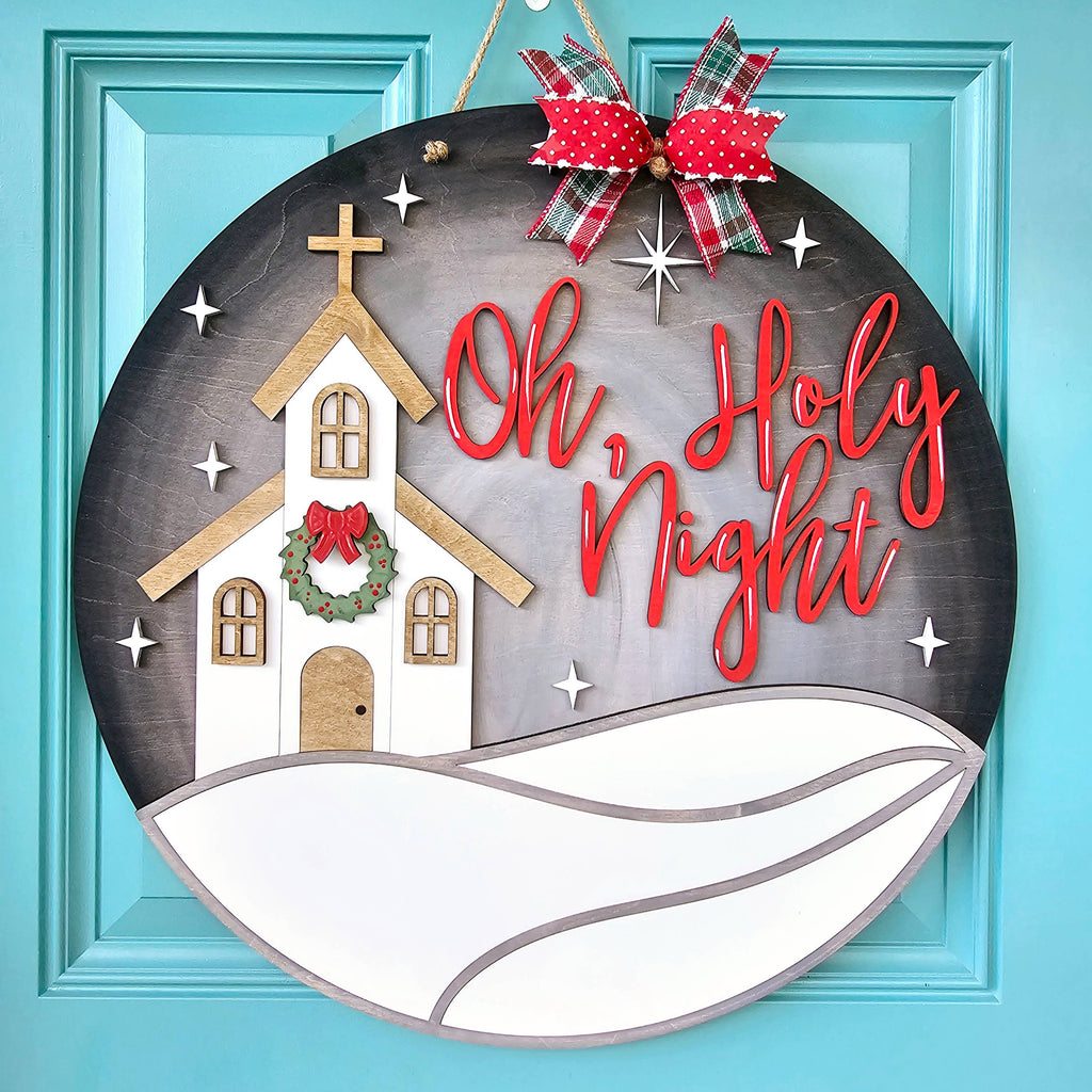 DIY Oh Holy Night Door Hanger
