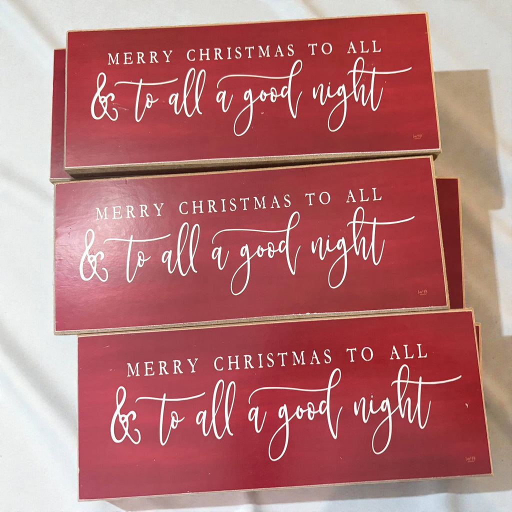 Christmas Sale, Red Wood Signs, IMPERFECT All a Good Night