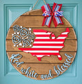 DIY Red White & Blessed Door Hanger