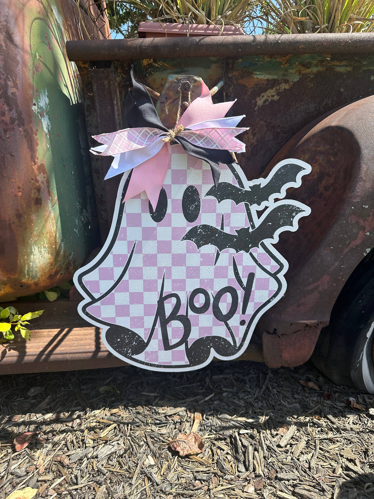 Boo Ghost and Bat Door Hanger