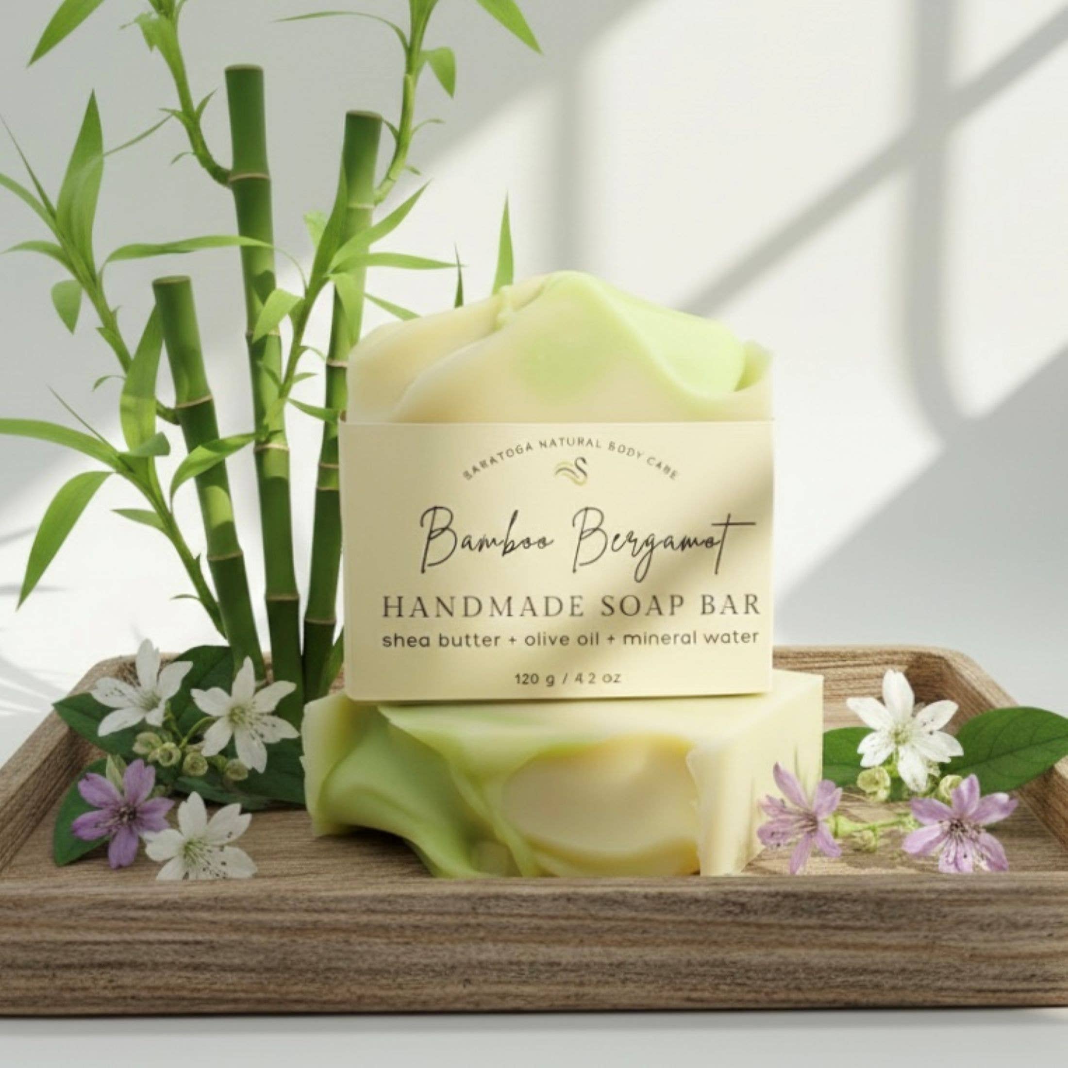 Bamboo Bergamot Handmade Soap Bar VEGAN COLD PROCESS