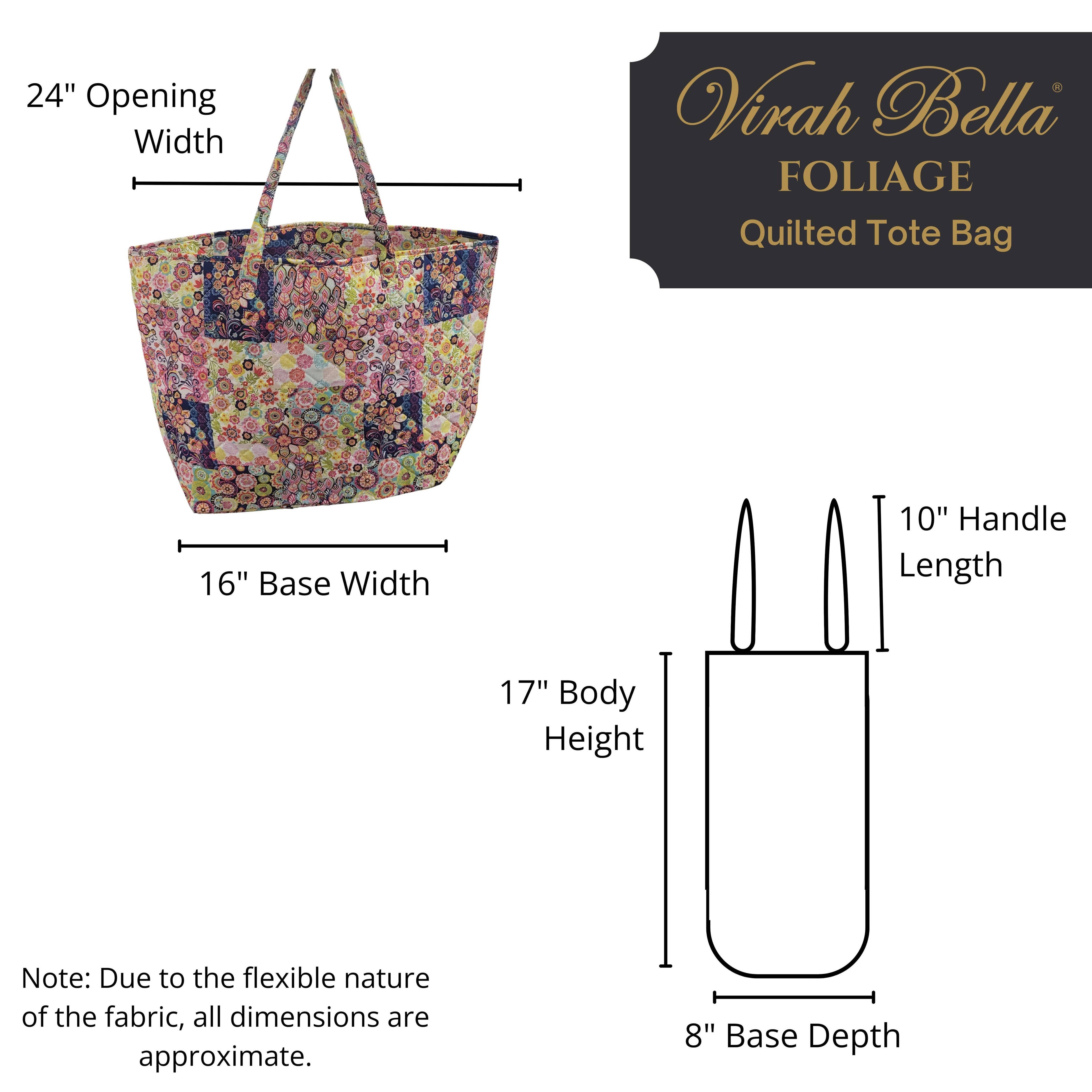 "Foliage" Designer Quilted Tote Bag