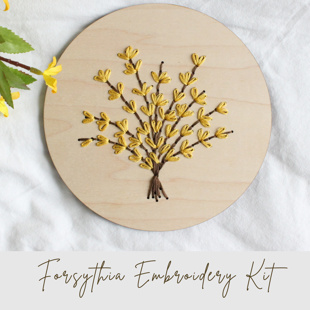 Forsythia Embroidery Kit – Spring Floral Craft