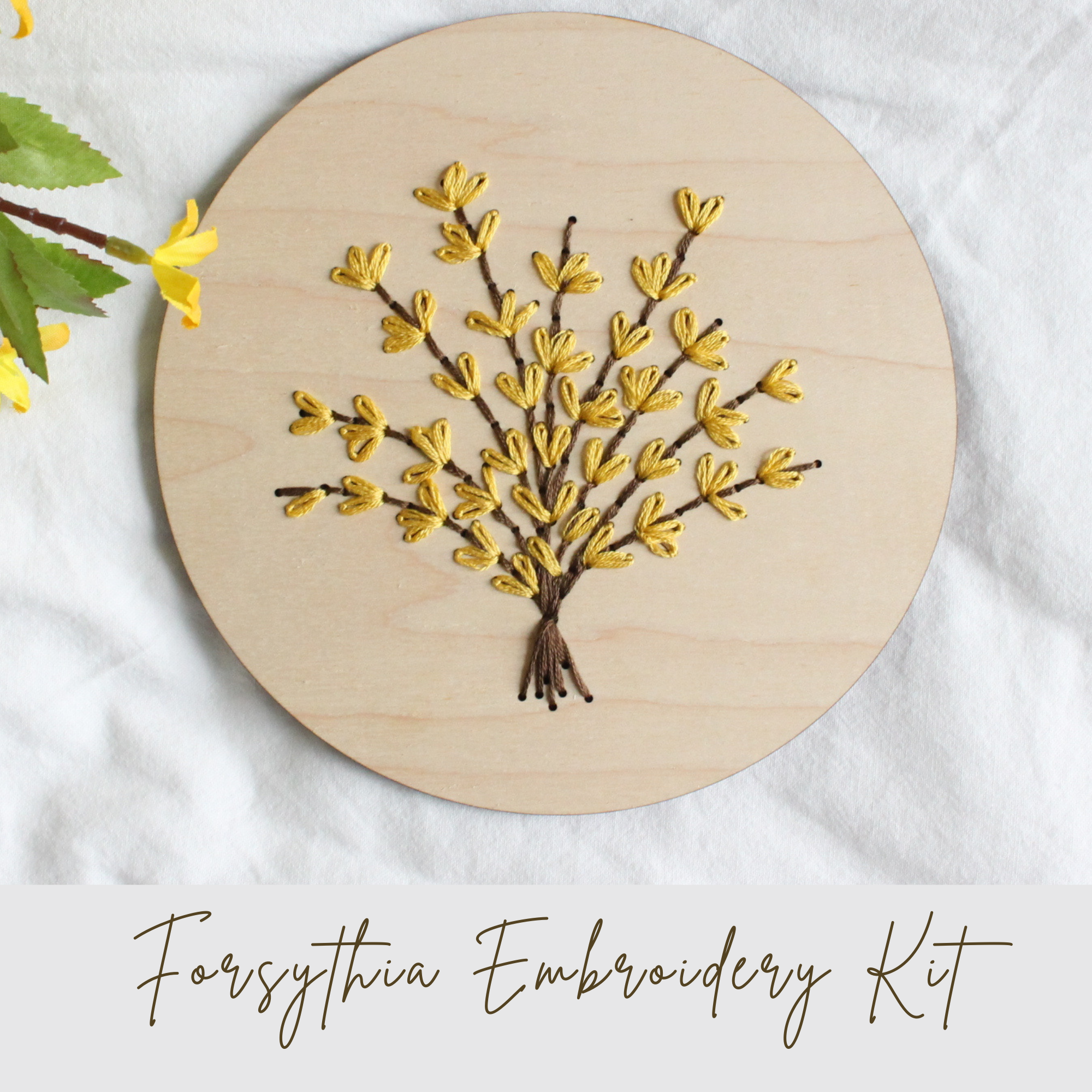 Forsythia Embroidery Kit – Spring Floral Craft