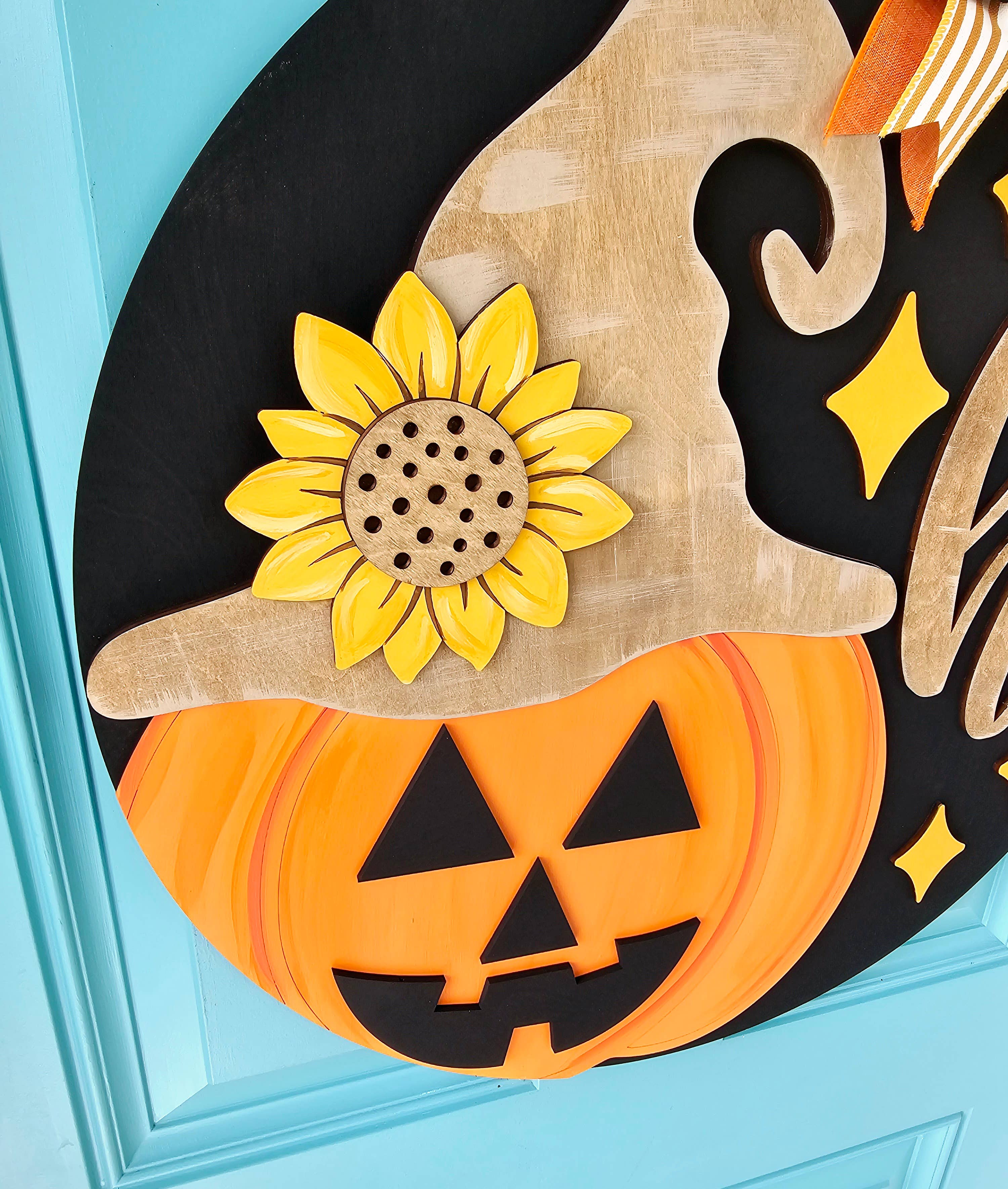 DIY Jack O Lantern Door Hanger