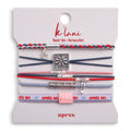 "Aprés" Blue, Red & Pink with Silver Snow & Winter Accent Hair Tie Bracelets