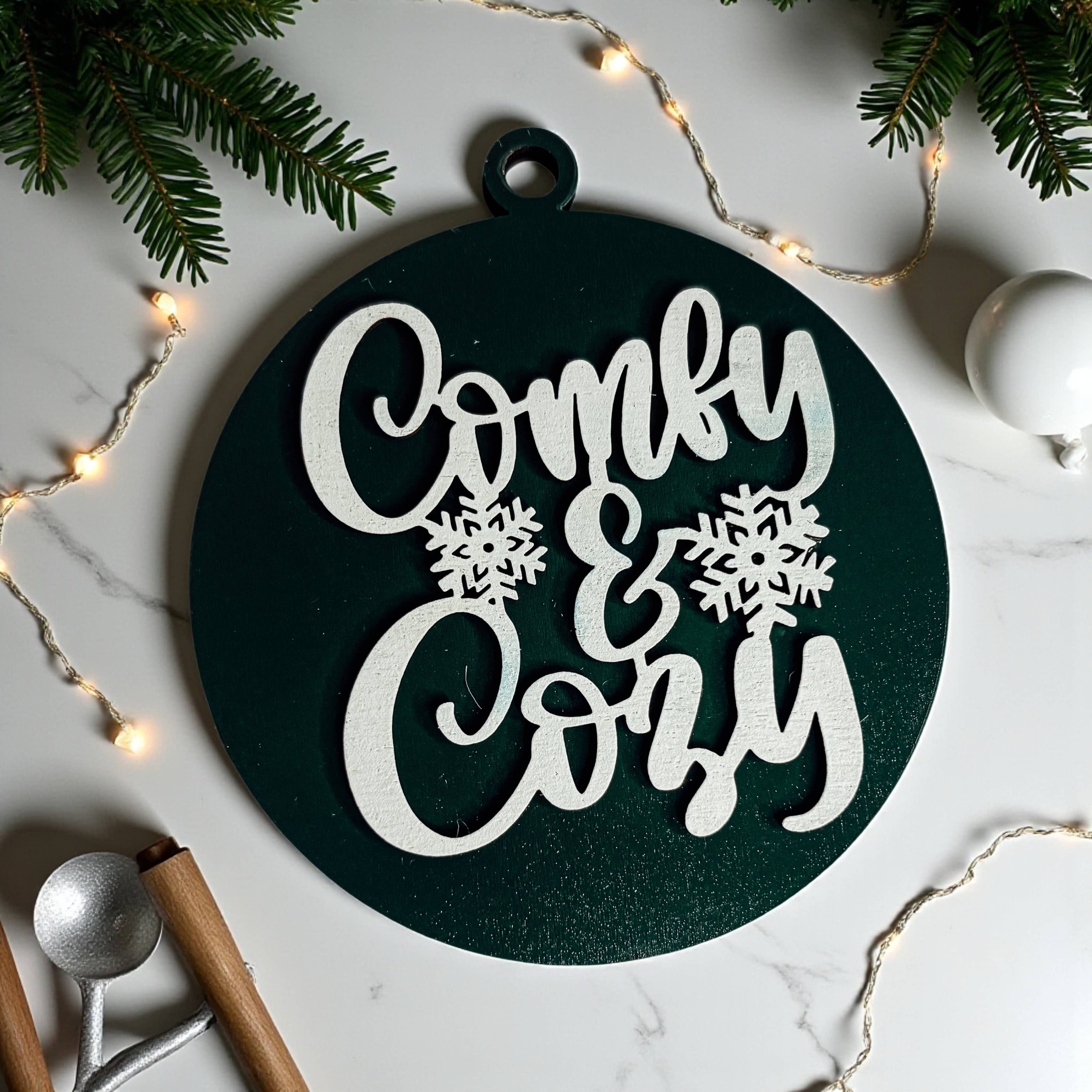 Hanging Christmas Decor + Handmade Wooden Ornament Funny