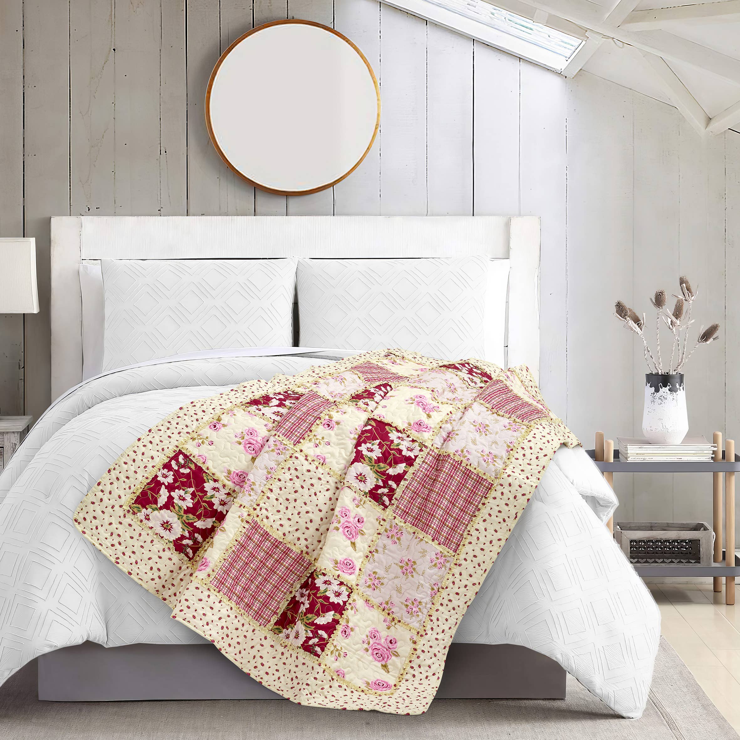"Kensington Floral"  Quilted Throw Blanket 50"x60"