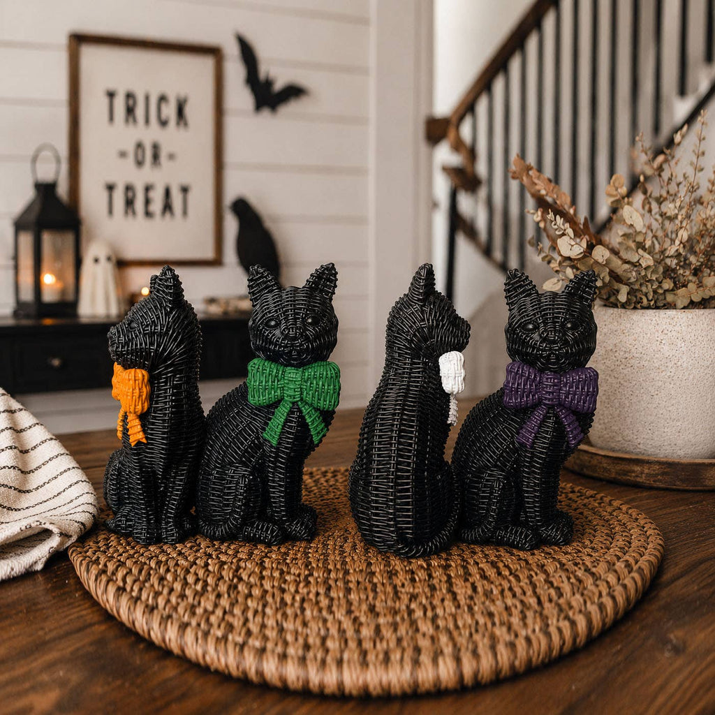 Spooky Shelf Accent Cute Farmhouse Halloween Black Cat Decor