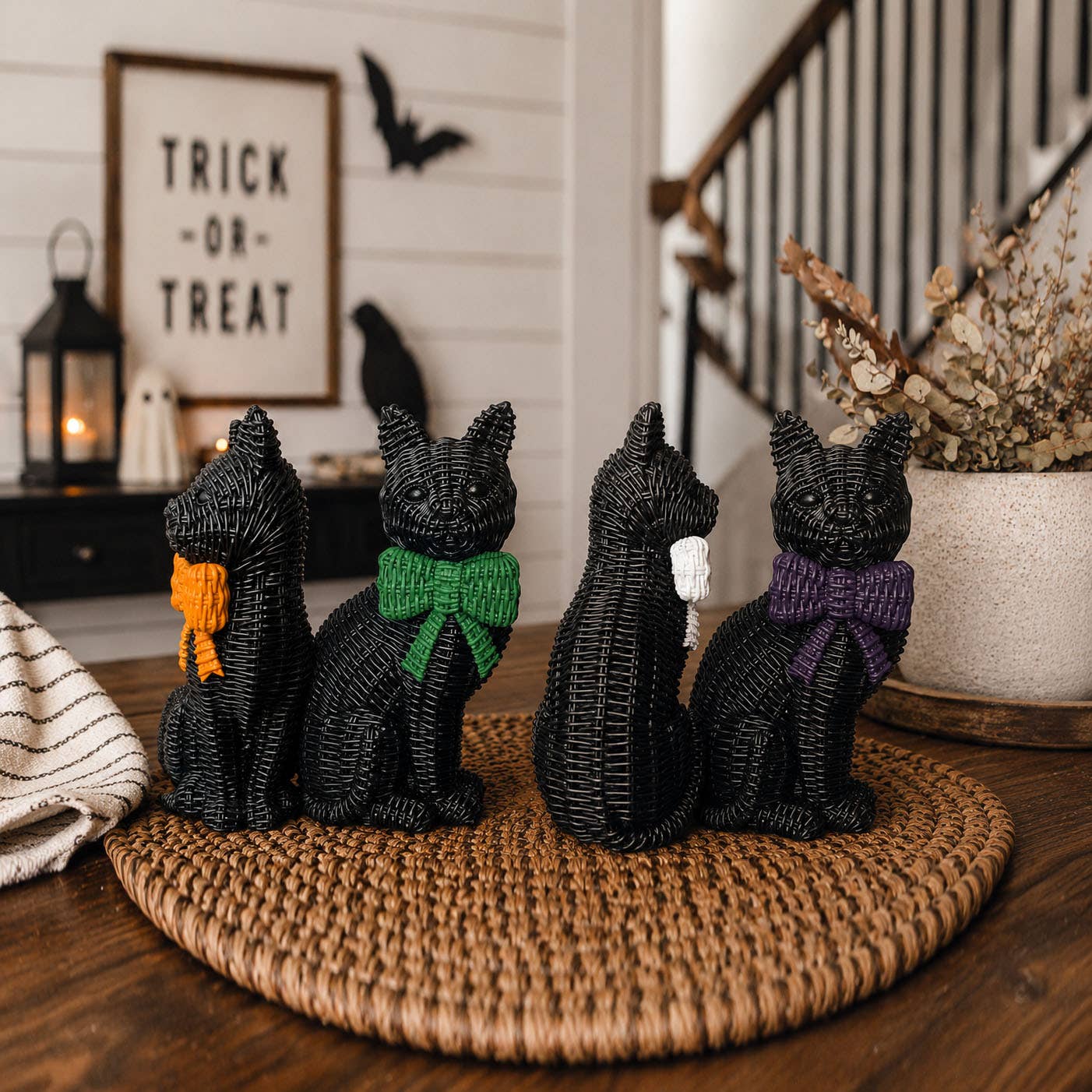 Spooky Shelf Accent Cute Farmhouse Halloween Black Cat Decor