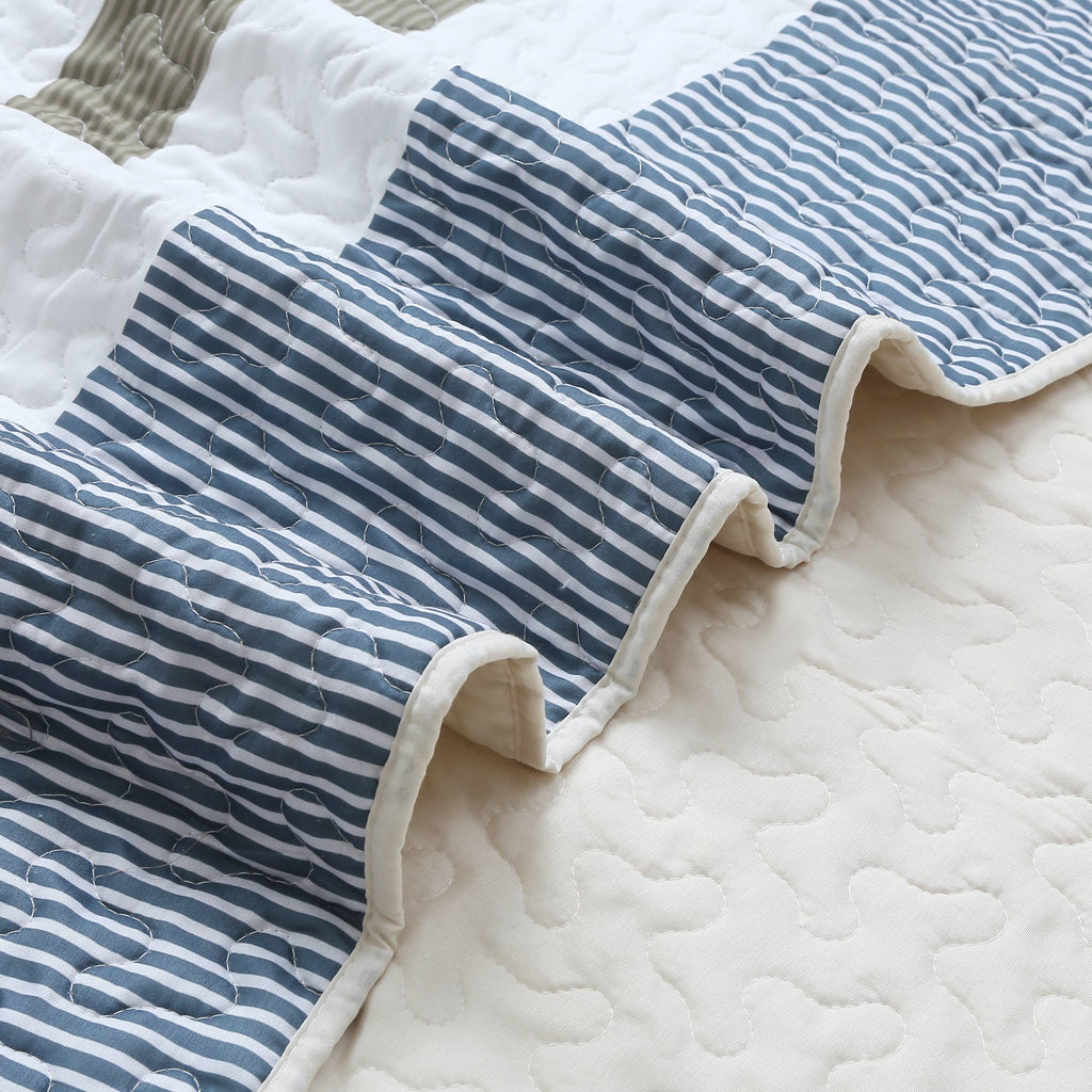 Virah Bella Plaid Star Patchwork Quilted Throw Blanket