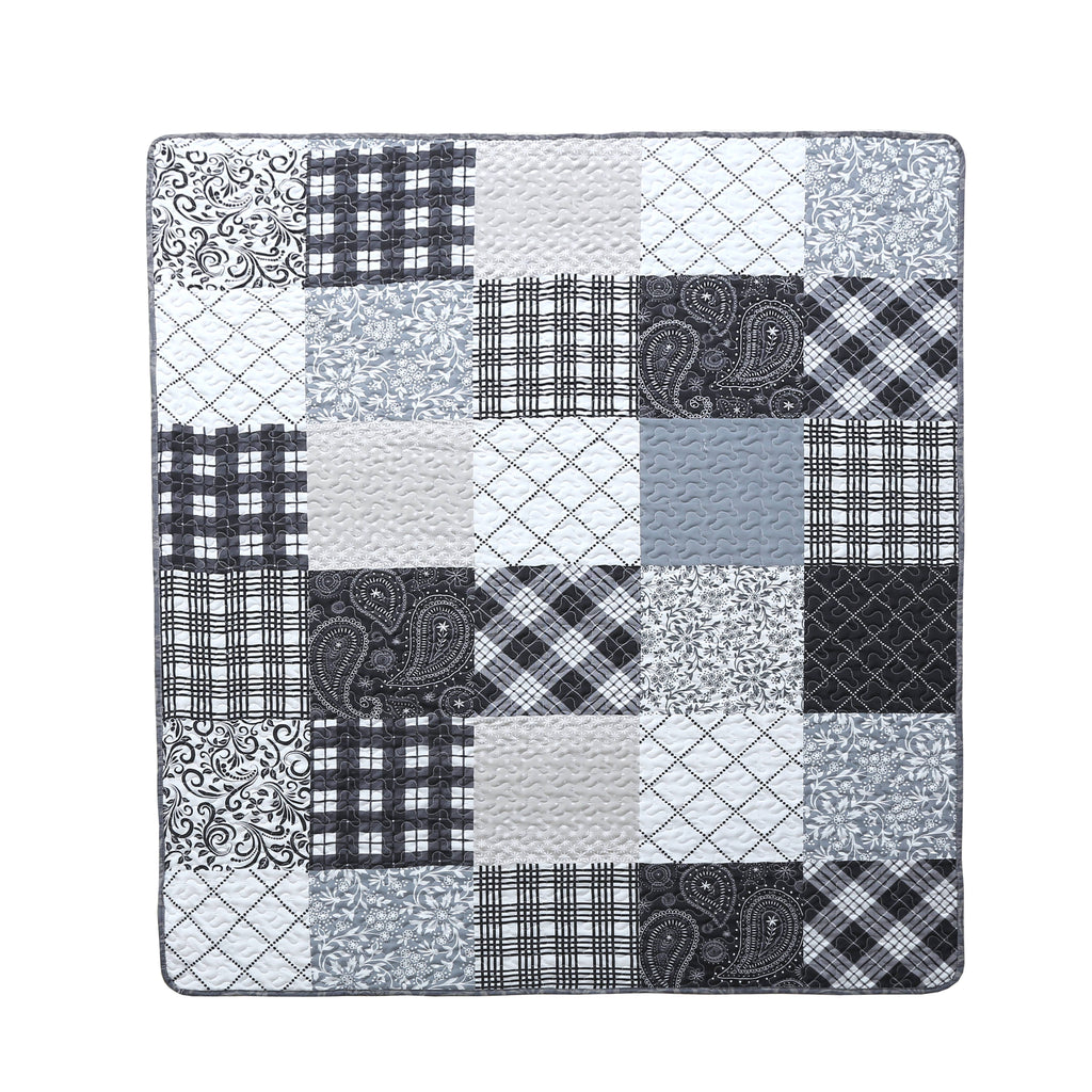 "Paisley Patchwork"  Quilted Throw Blanket 50"x60"
