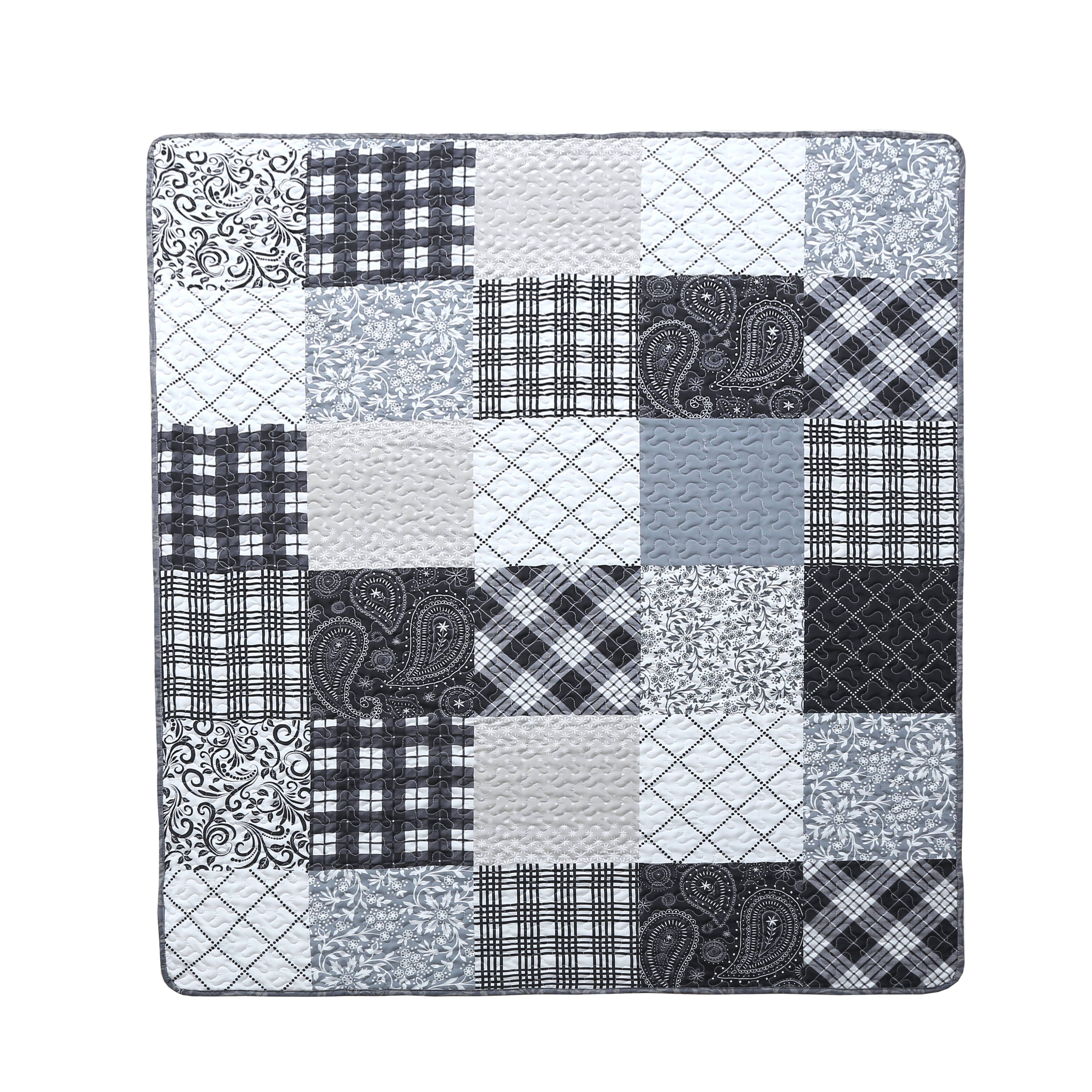 "Paisley Patchwork"  Quilted Throw Blanket 50"x60"