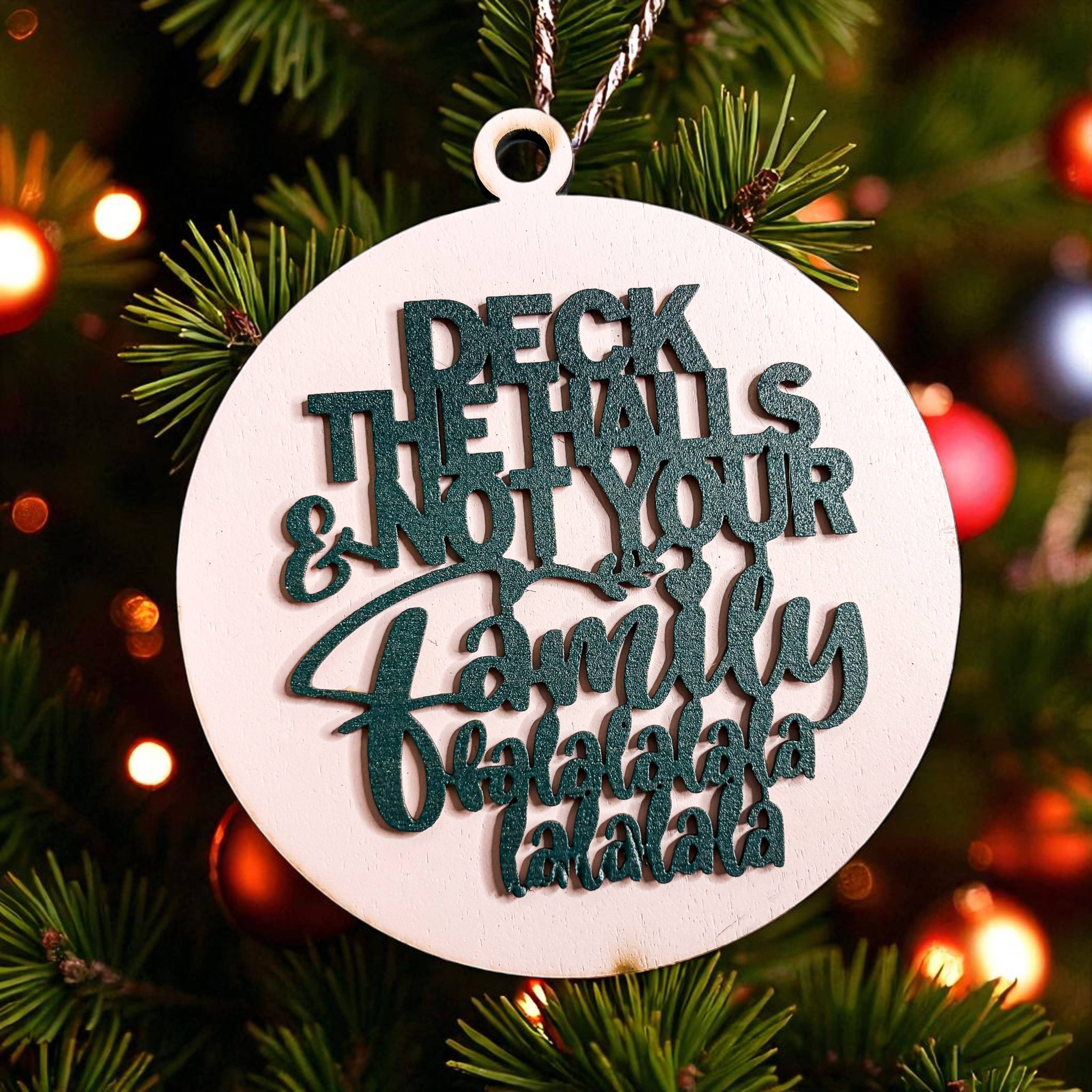 Hanging Christmas Decor + Handmade Wooden Ornament Funny