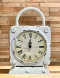 Cream Distressed Clock With Handle