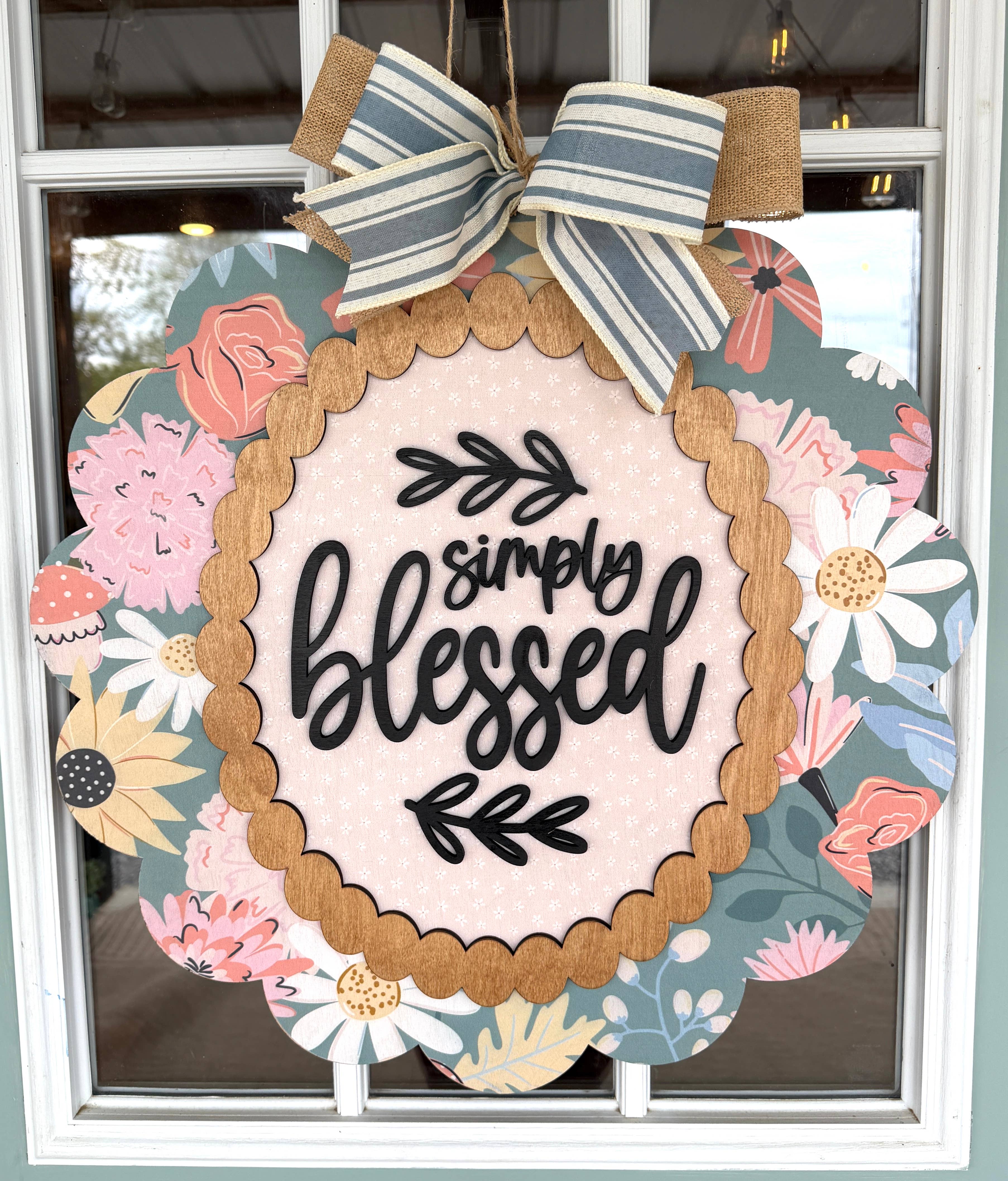 SIMPLY BLESSED SCALLOPED SIGN
