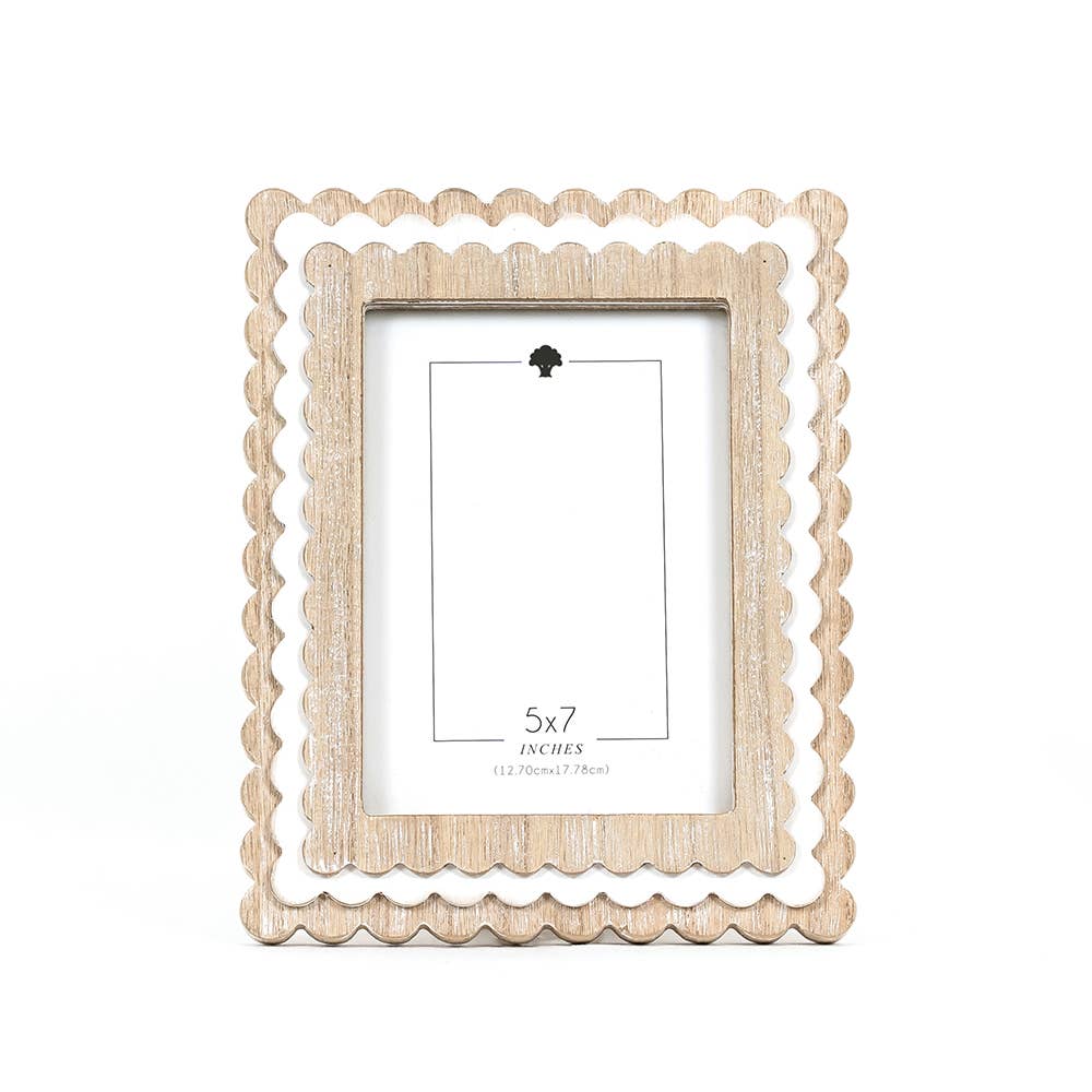 17029 - 8x10x1 wood photo frame (SCALLOP)  (5x7) pic 11844
