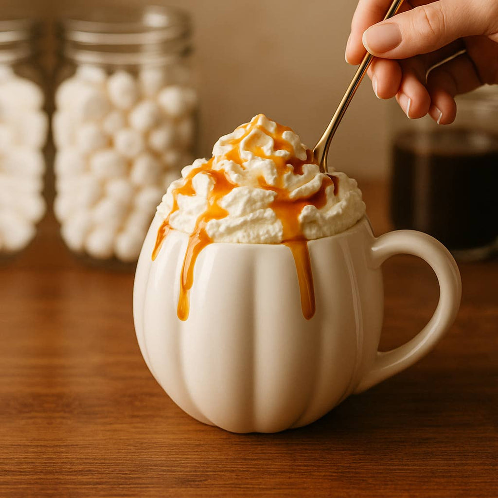 Orange Pumpkin Coffee Mug - Neutral Fall Decor & Gifts 17oz