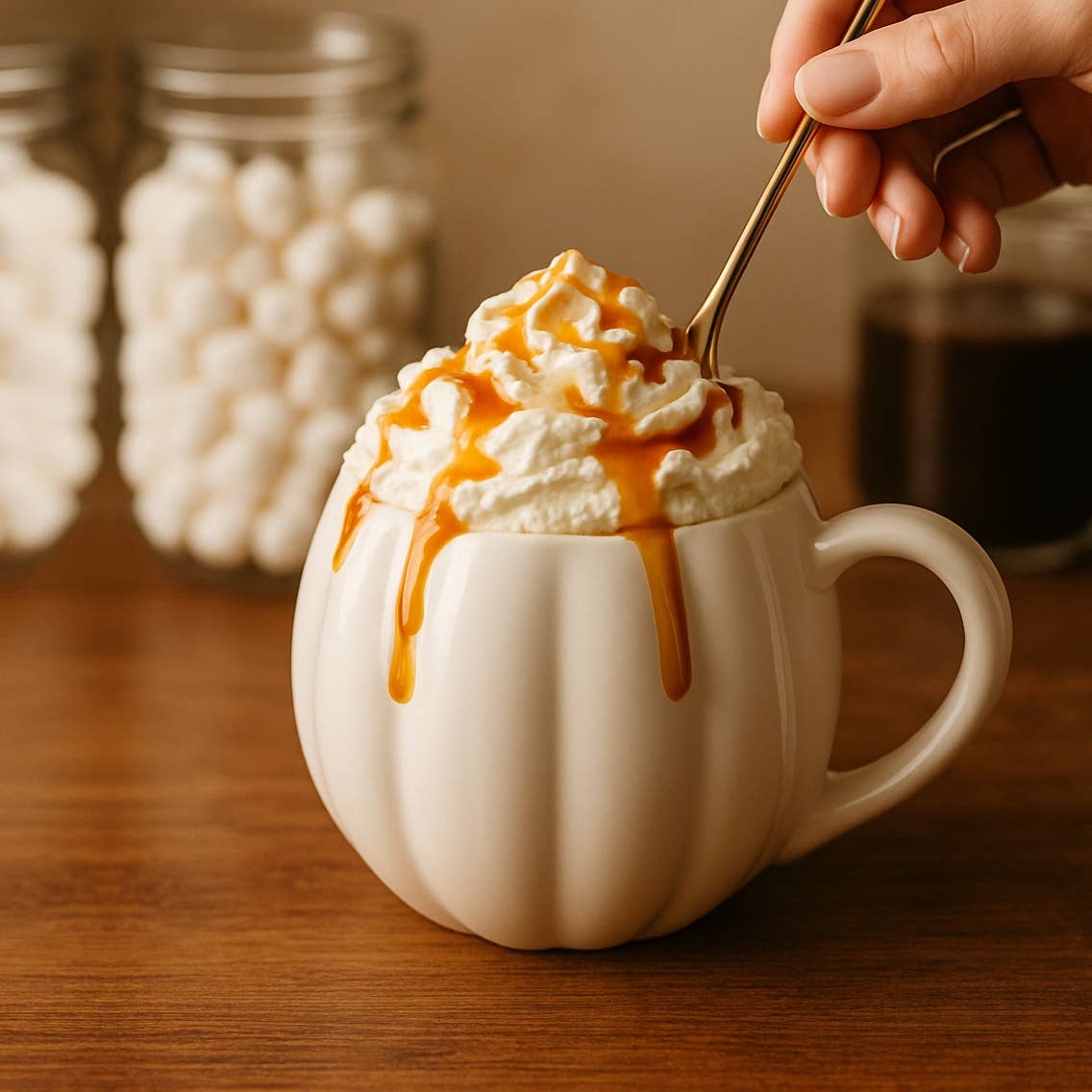 Orange Pumpkin Coffee Mug - Neutral Fall Decor & Gifts 17oz