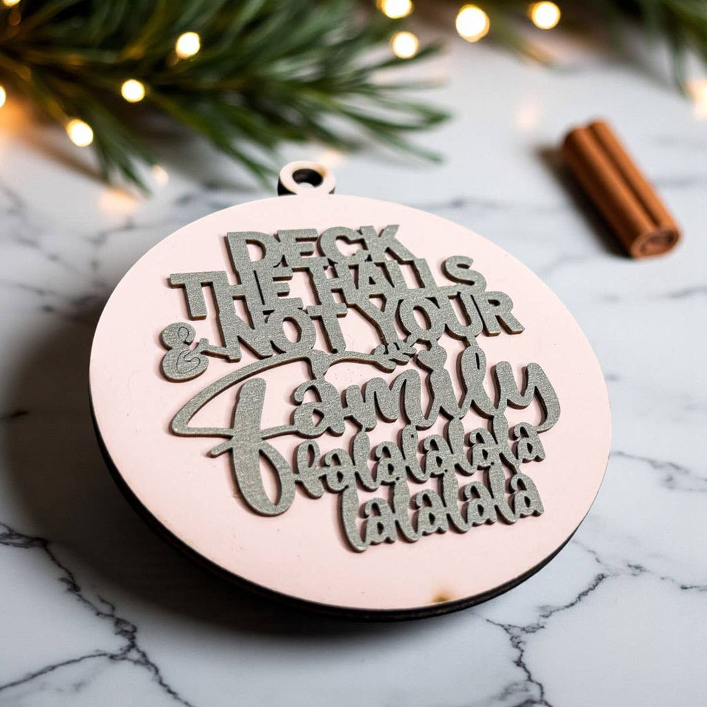 Hanging Christmas Decor + Handmade Wooden Ornament Funny