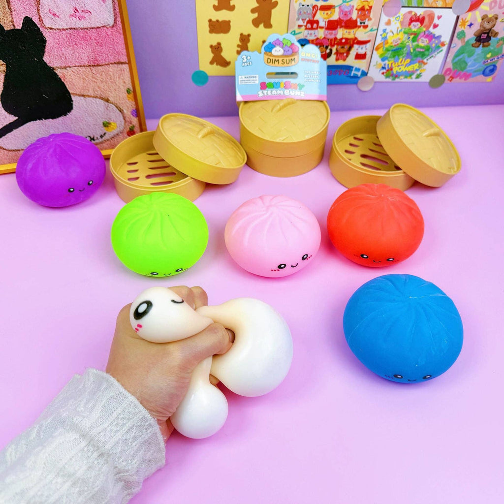 Solid Color Dumpling Shape Squishy Soft Squeeze Stress Toy