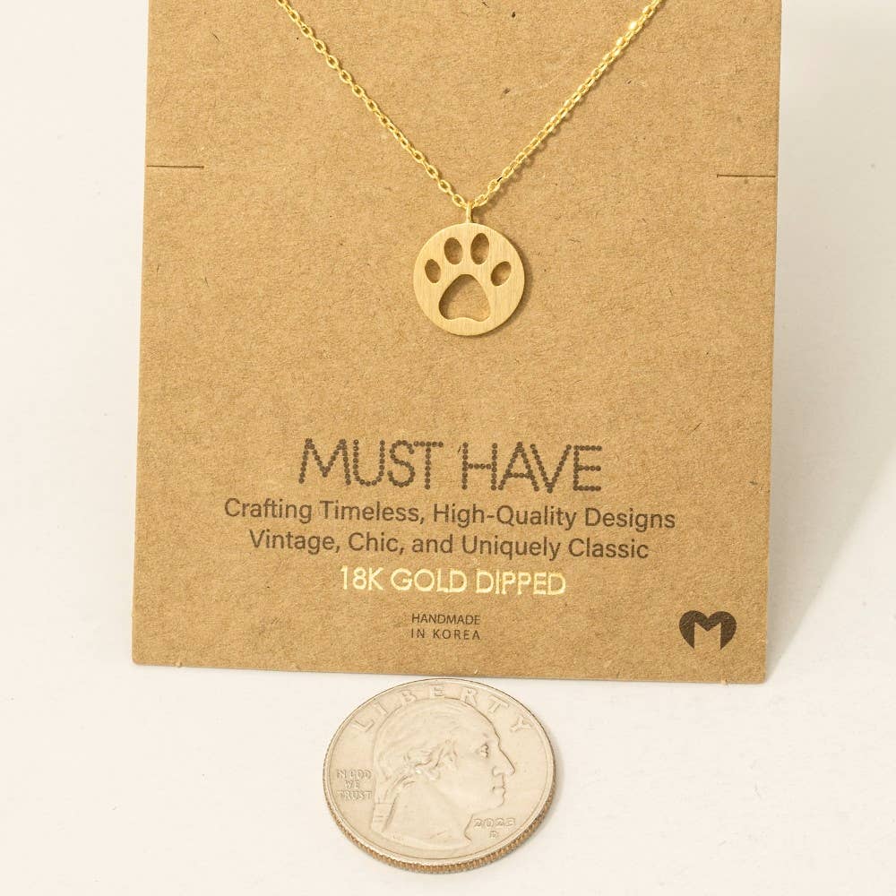 Paw Print Pendant Necklace