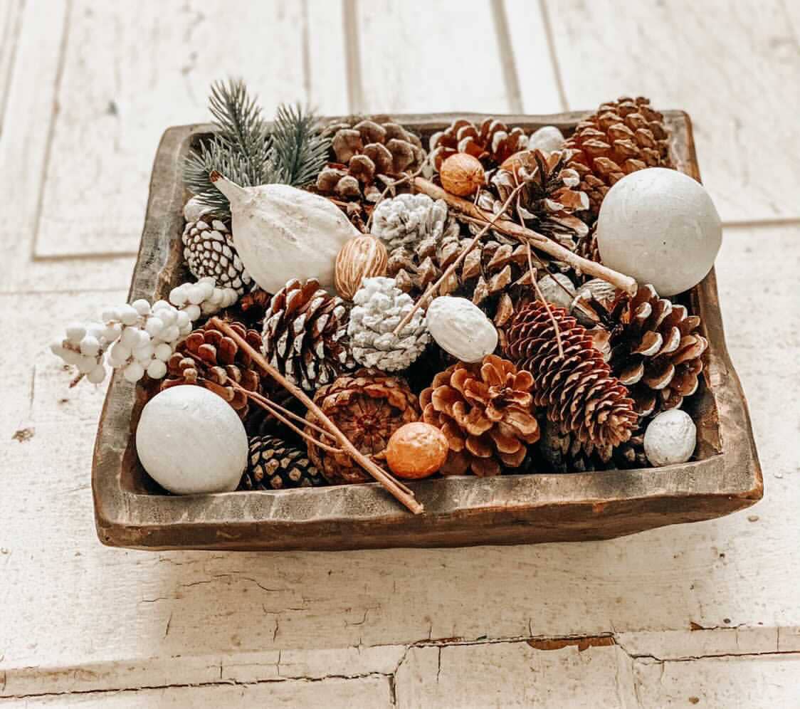 Square Wooden Bowl, Handmade, Farmhouse Décor #B - 7.12