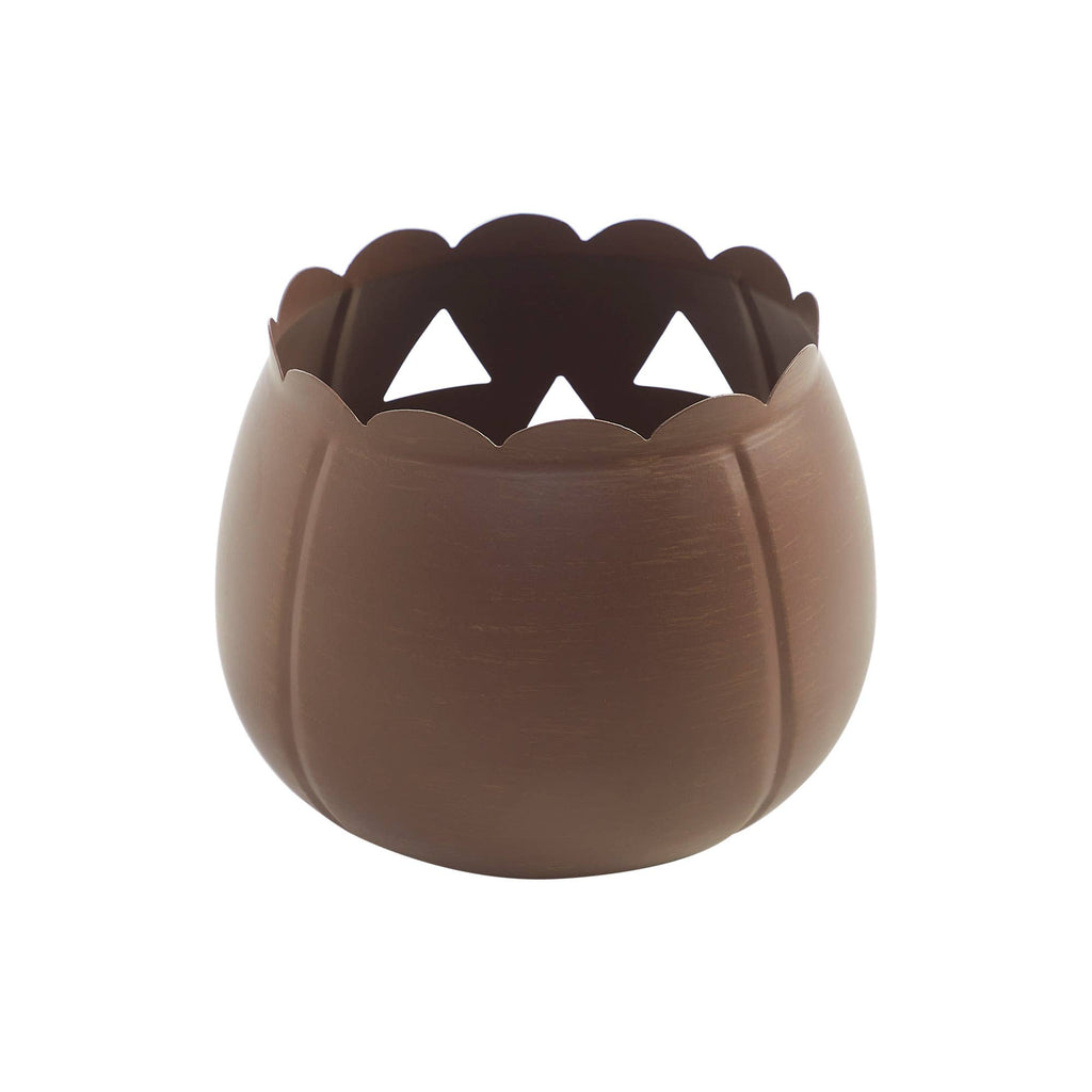 Bronze Metal Jack-O'-Lantern Tealight Holder, Fall Decor