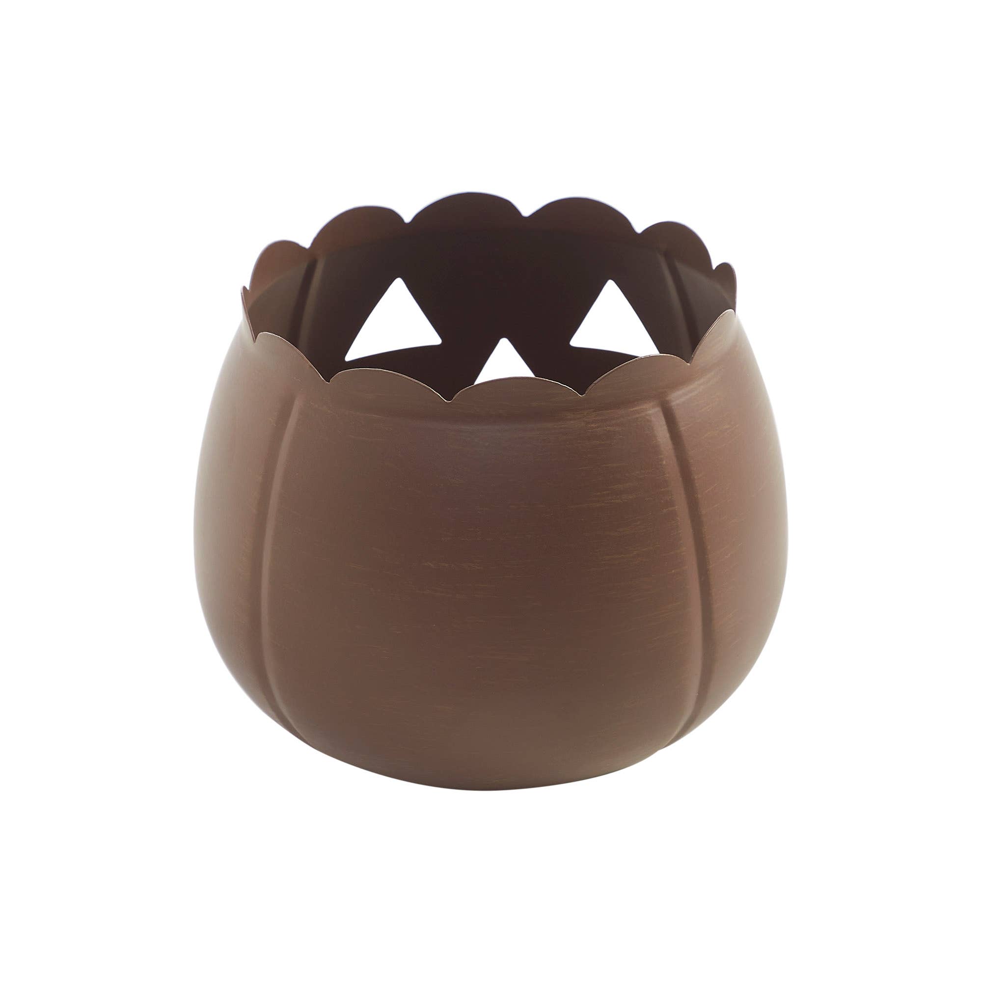 Bronze Metal Jack-O'-Lantern Tealight Holder, Fall Decor
