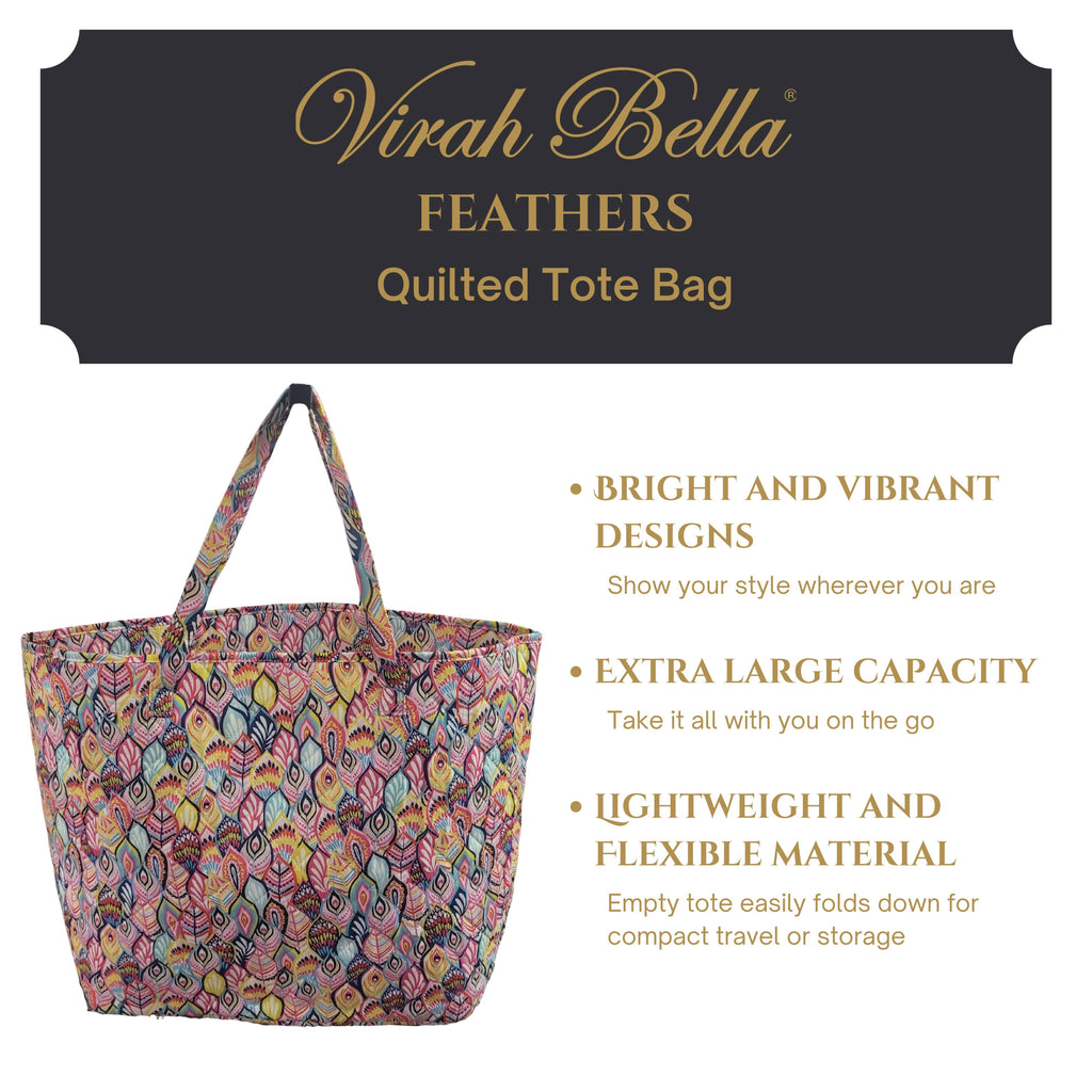 "Feathers" Designer Quilted Tote Bag