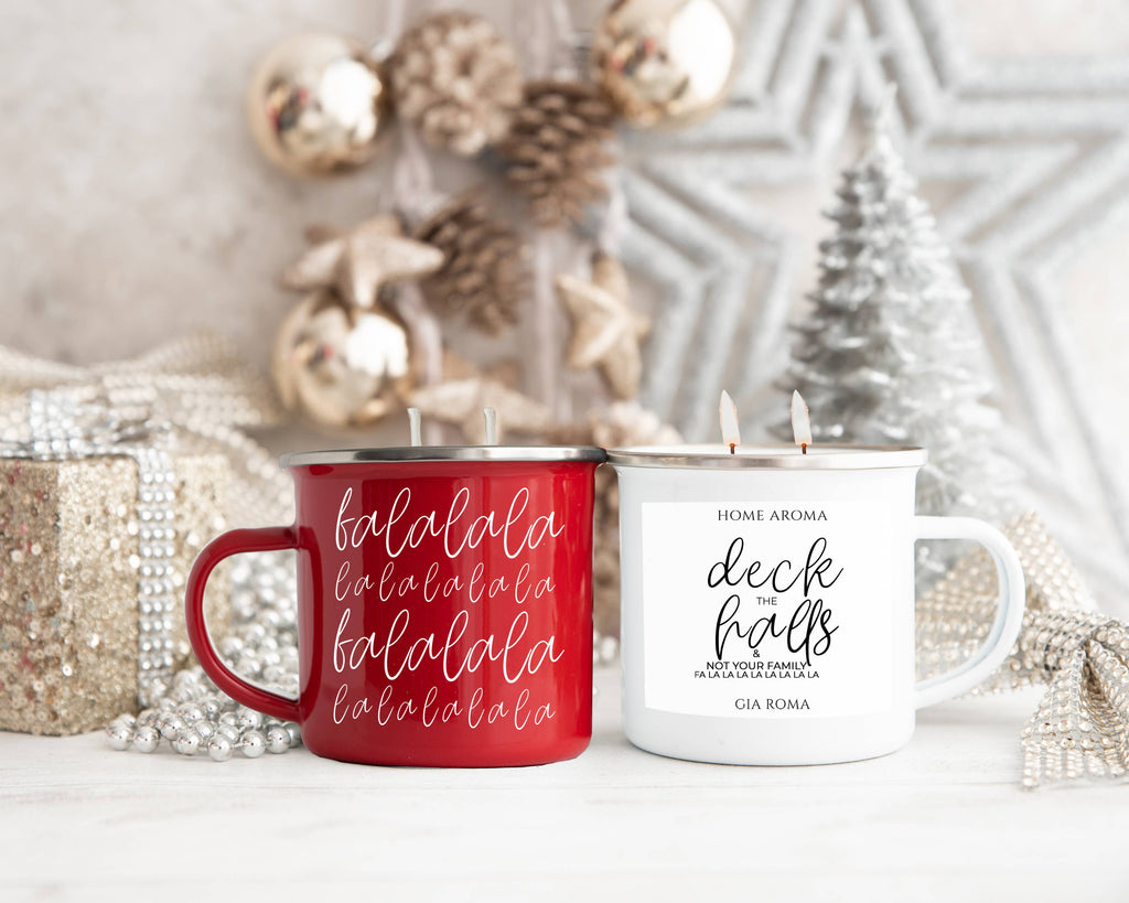 Christmas Scented Candles Soy, Unique Holiday Mug Candles lg
