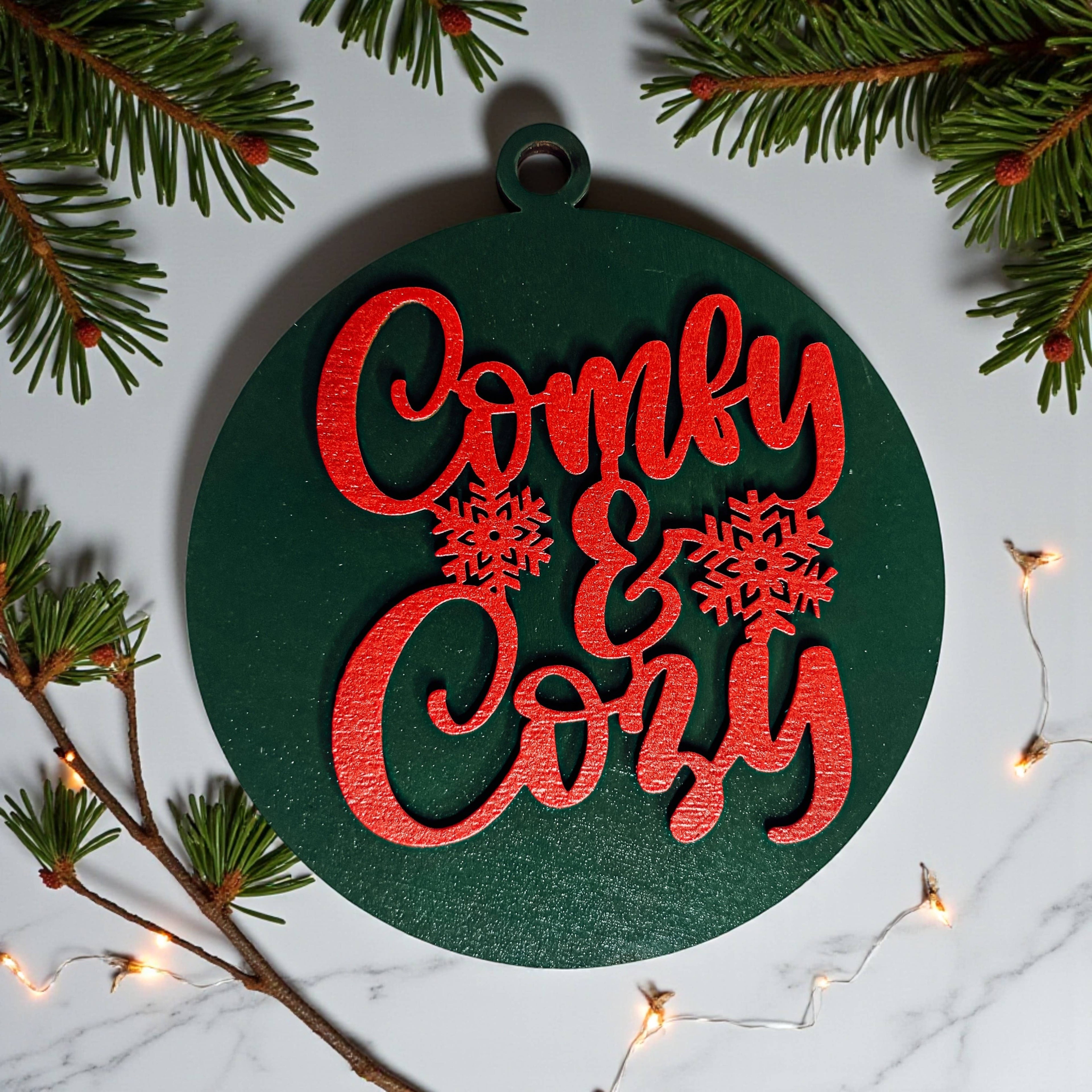 Hanging Christmas Decor + Handmade Wooden Ornament Funny