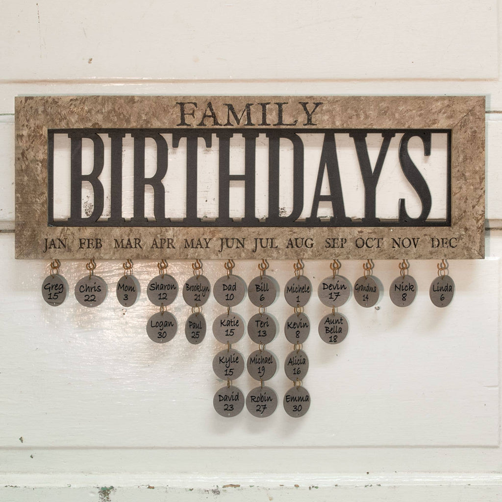 Framed Family Birthday Calender