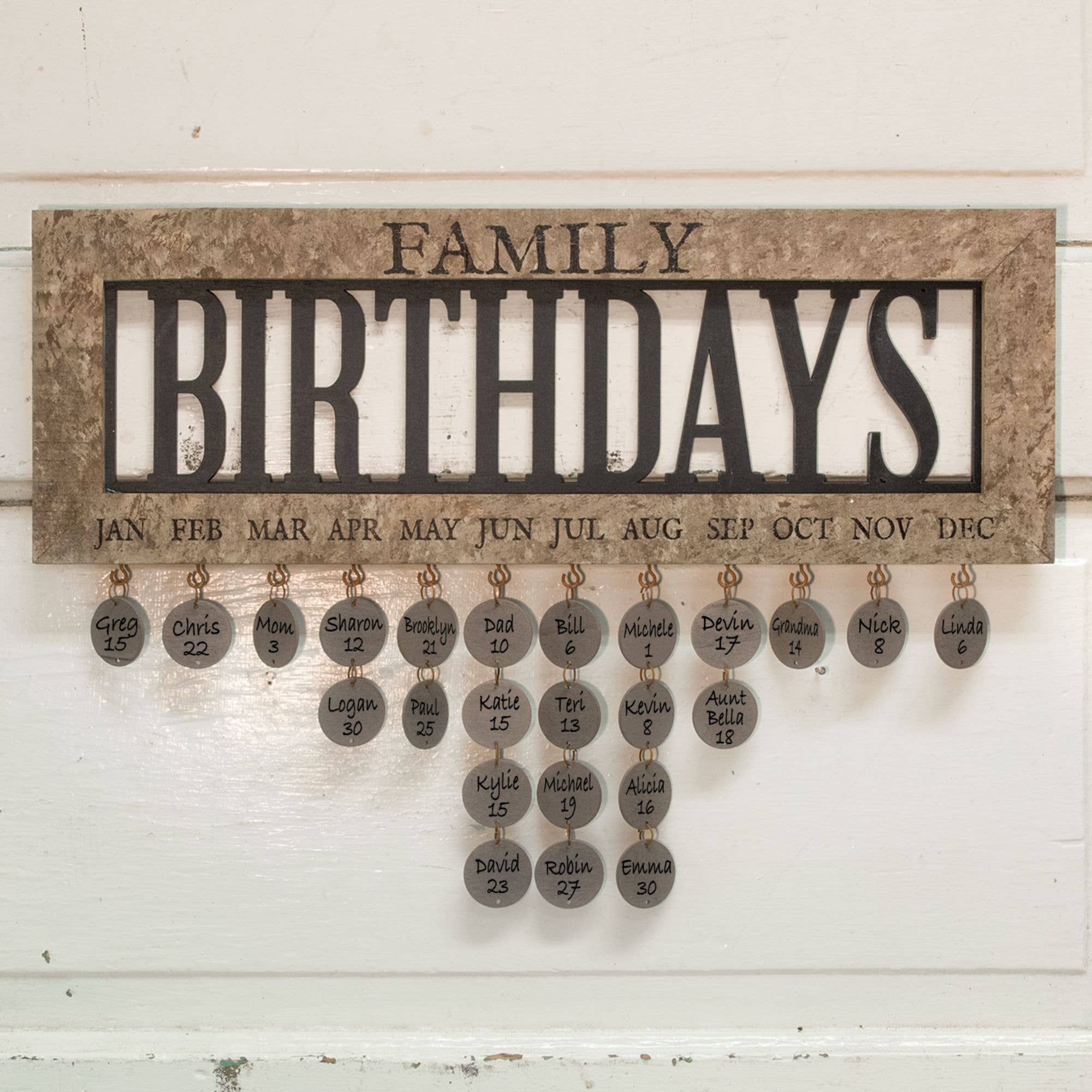 Framed Family Birthday Calender