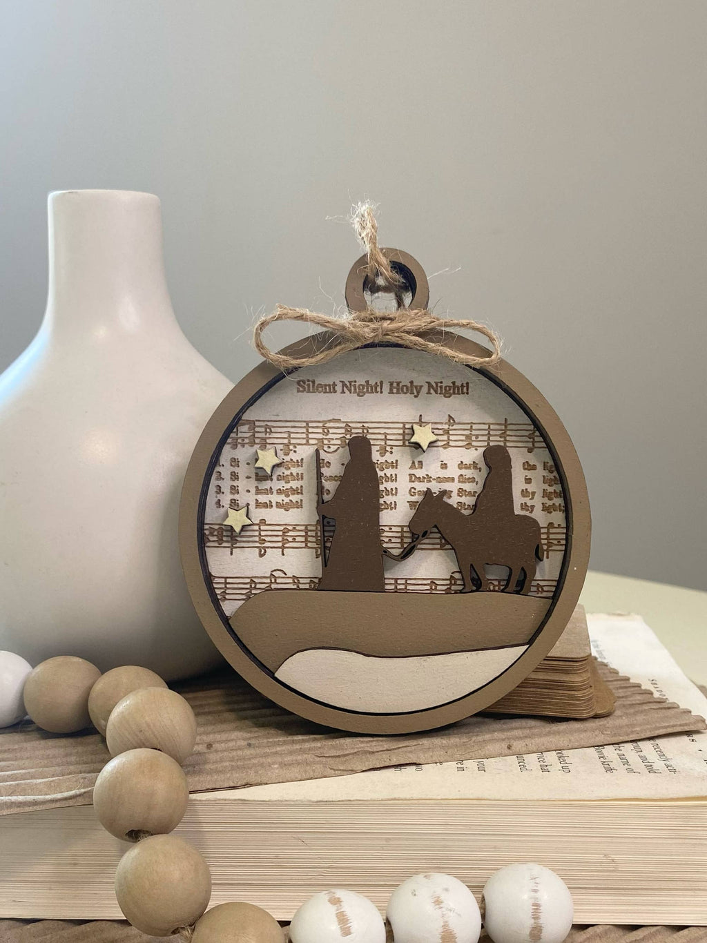 Silent Night Holy Night Ornament or Gift Tag