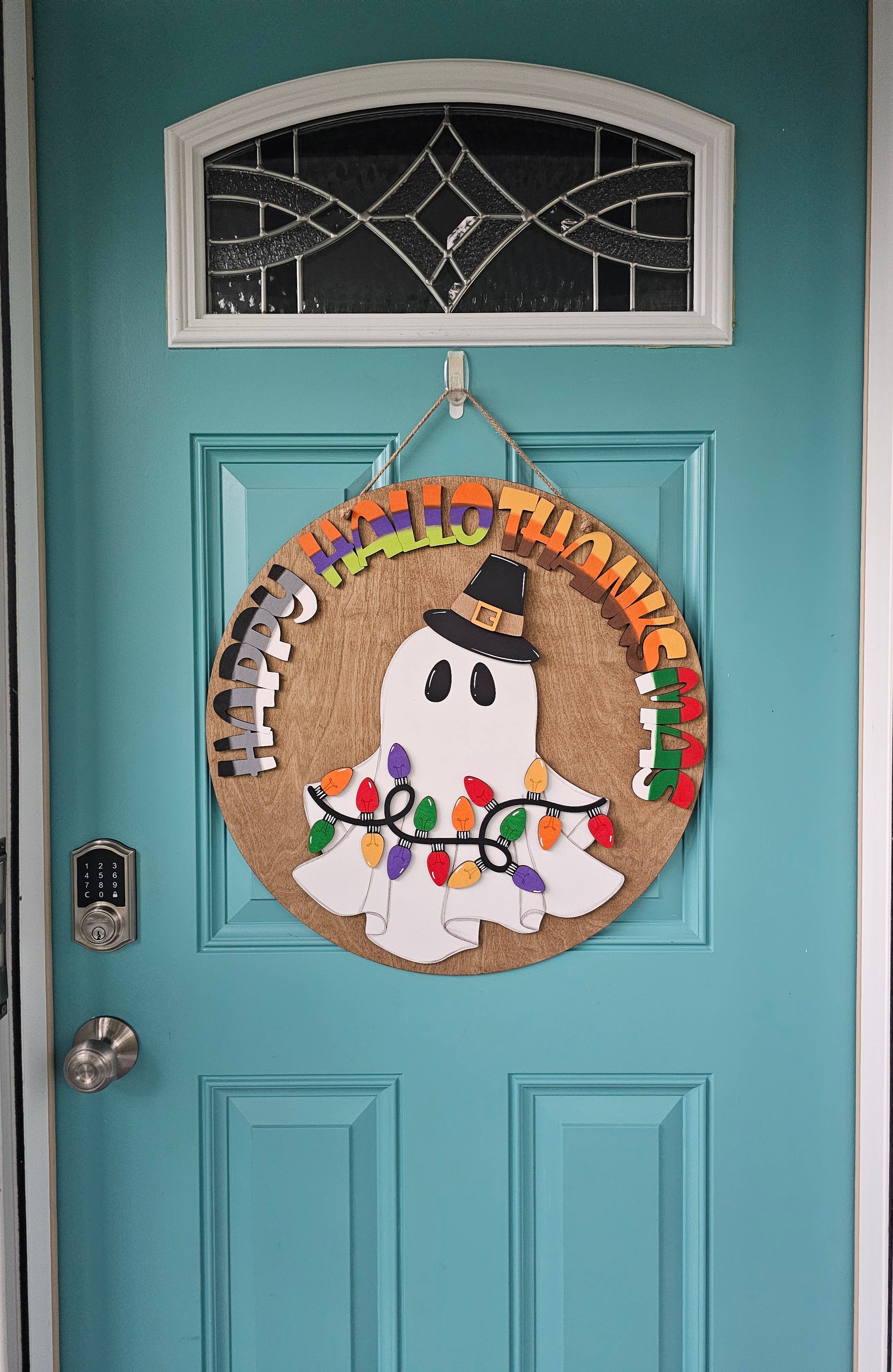 DIY Happy Hallothanksmas Door Hanger