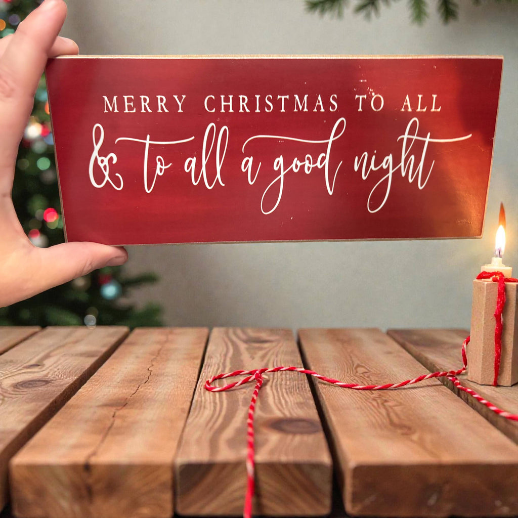 Christmas Sale, Red Wood Signs, IMPERFECT All a Good Night