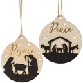 Rejoice Silhouette Bulb Christmas Ornament, 2 Assorted
