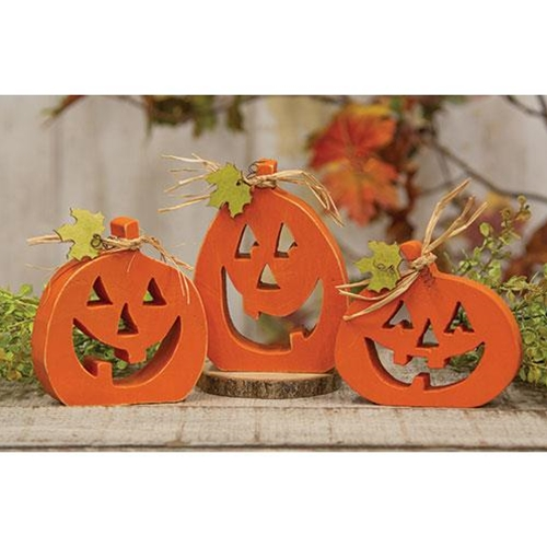 3/Set, Cutout Jack O Lantern Chunky Sitters
