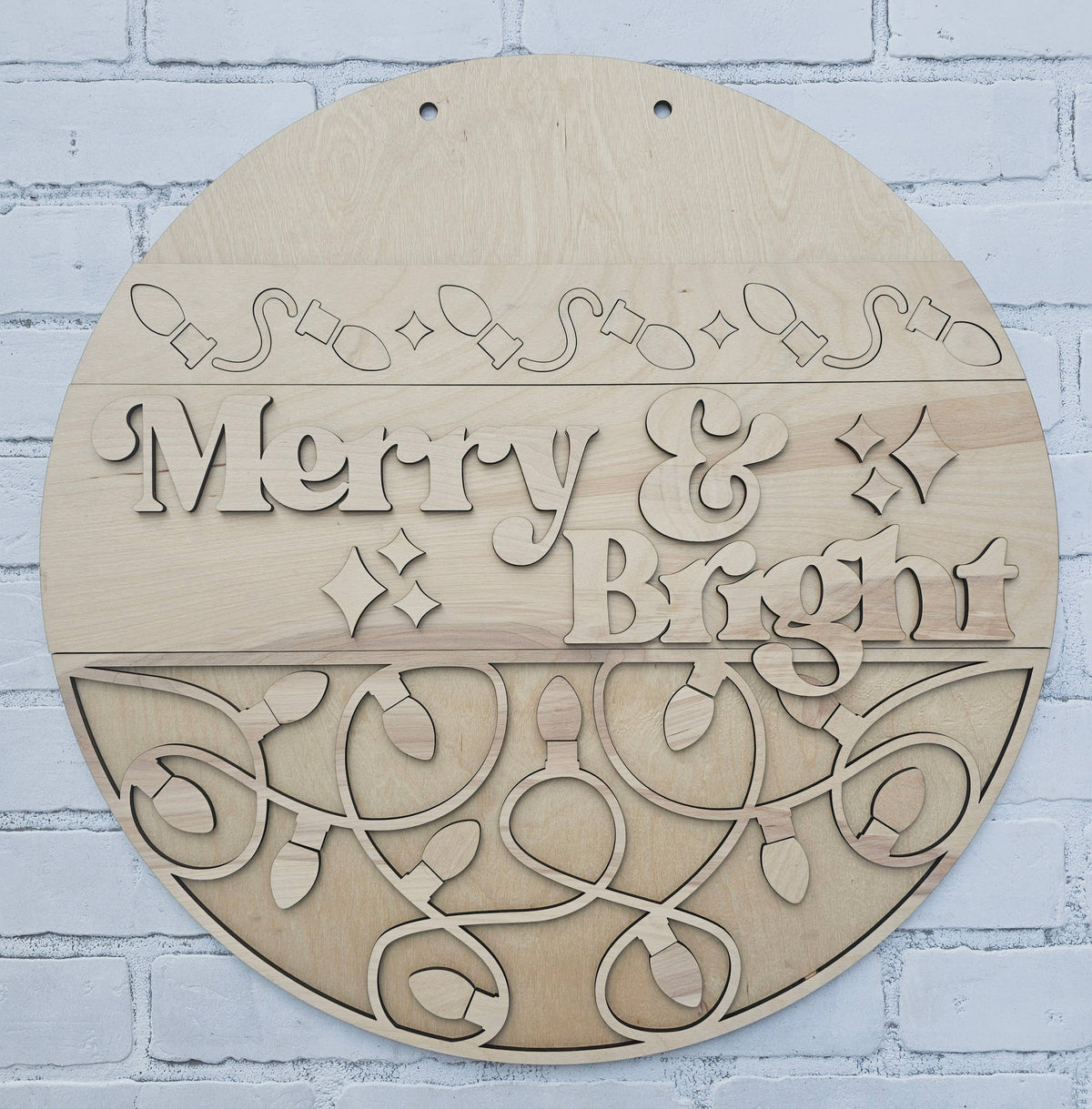 DIY Merry & Bright Christmas Lights Door Hanger