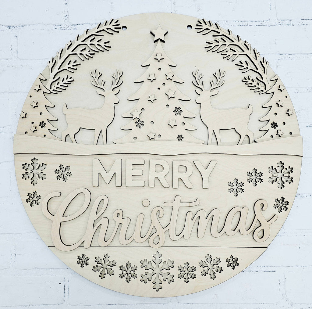 DIY Reindeer Christmas Wonderland Door Hanger