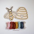 Bee & Beehive Kids Embroidery Kit Set – Beginner Yarn Craft