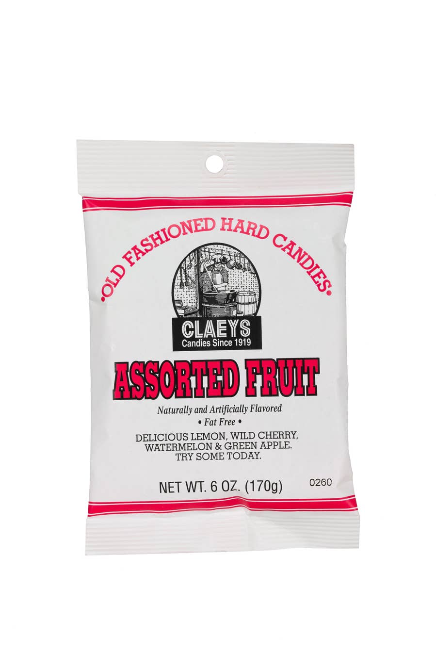 Claeys Old Fashioned Hard Candies Assorted Fruit, 6oz 24ct